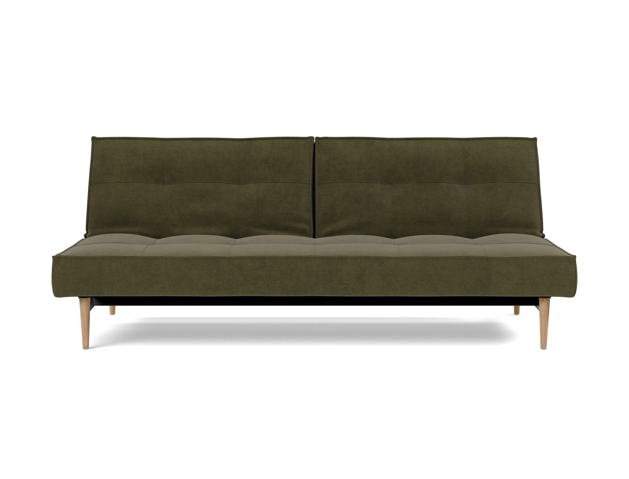 Schlafsofa Splitback Kord Cordufine 316-Pine-Green Beine Styletto Eiche hell