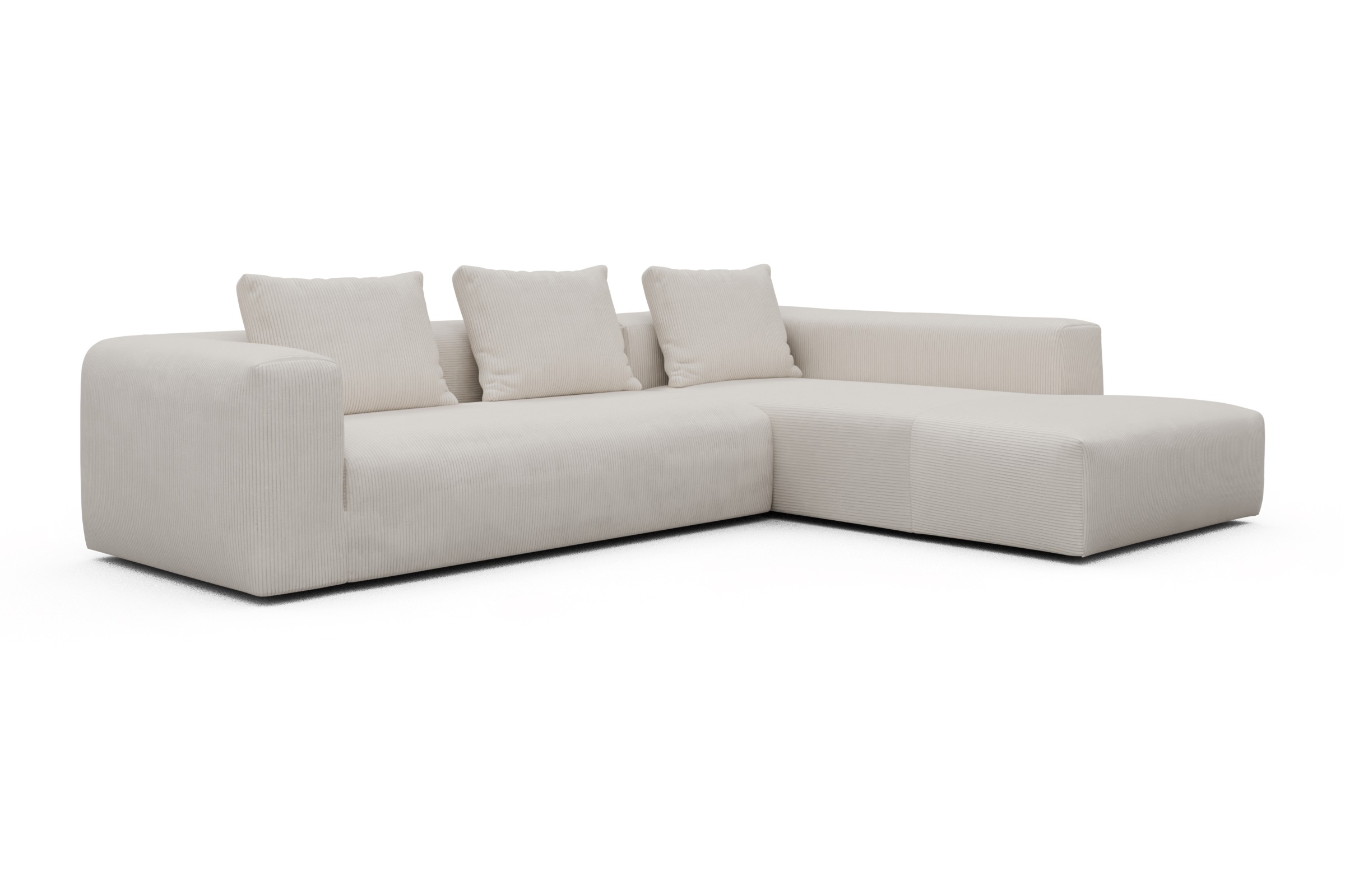 Ecksofa Fred Relax-Ecke rechts mit 2,5-Sitzer Corduroy Ivory Skandi Home moebelfaktor