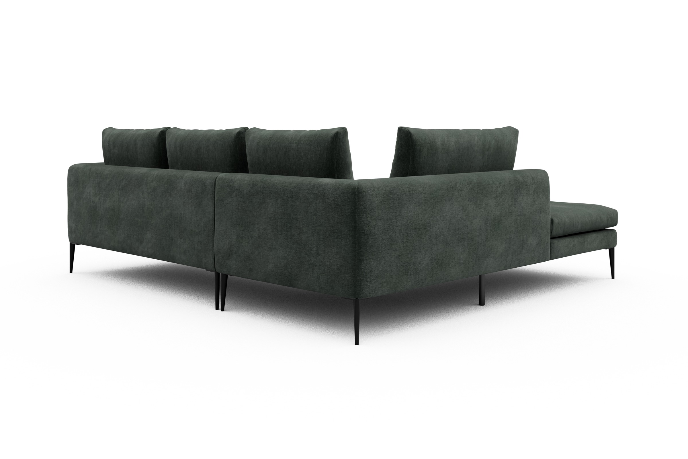 Ecksofa Paul Relax-Ecke links mit 2-Sitzer Smooth-Laurel-Green