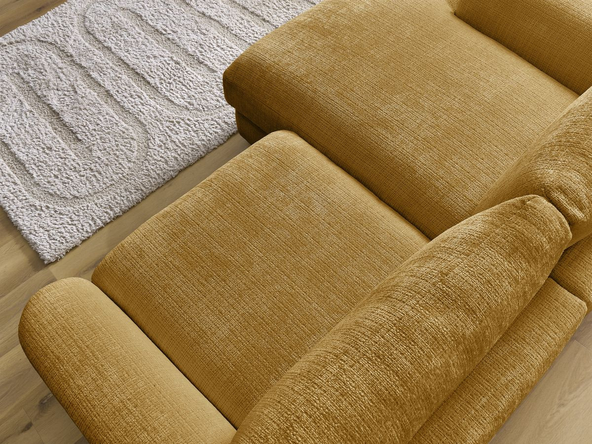 Bobochic Leonore Ecksofa Strukturstoff Gelb Ecke links