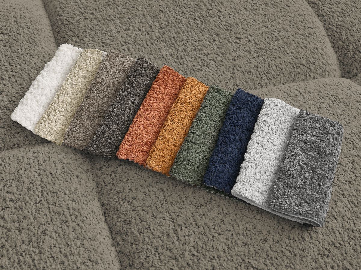 Bobochic Alya Pouf Bouclé-Stoff Taupe
