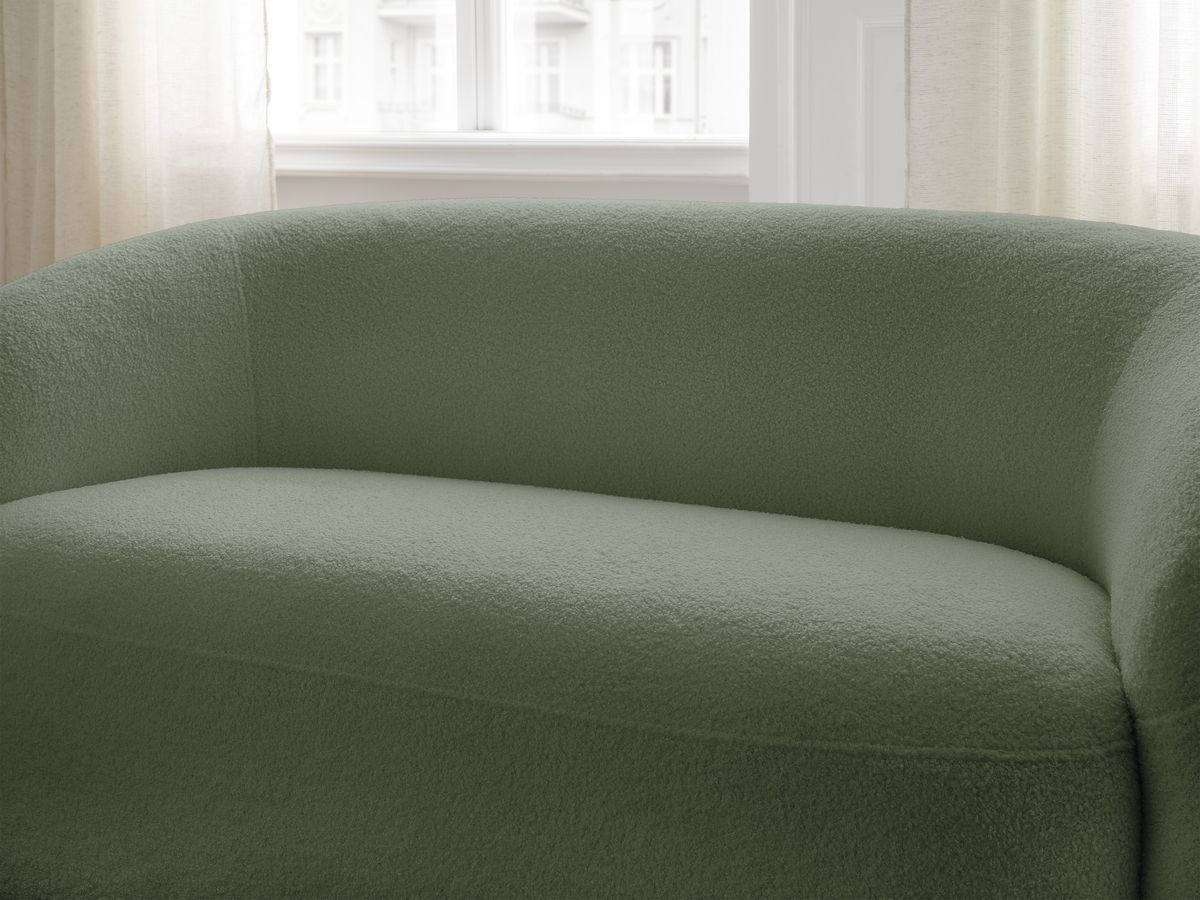Bobochic Elina Sofa 2-Sitzer Bouclé-Stoff Grün