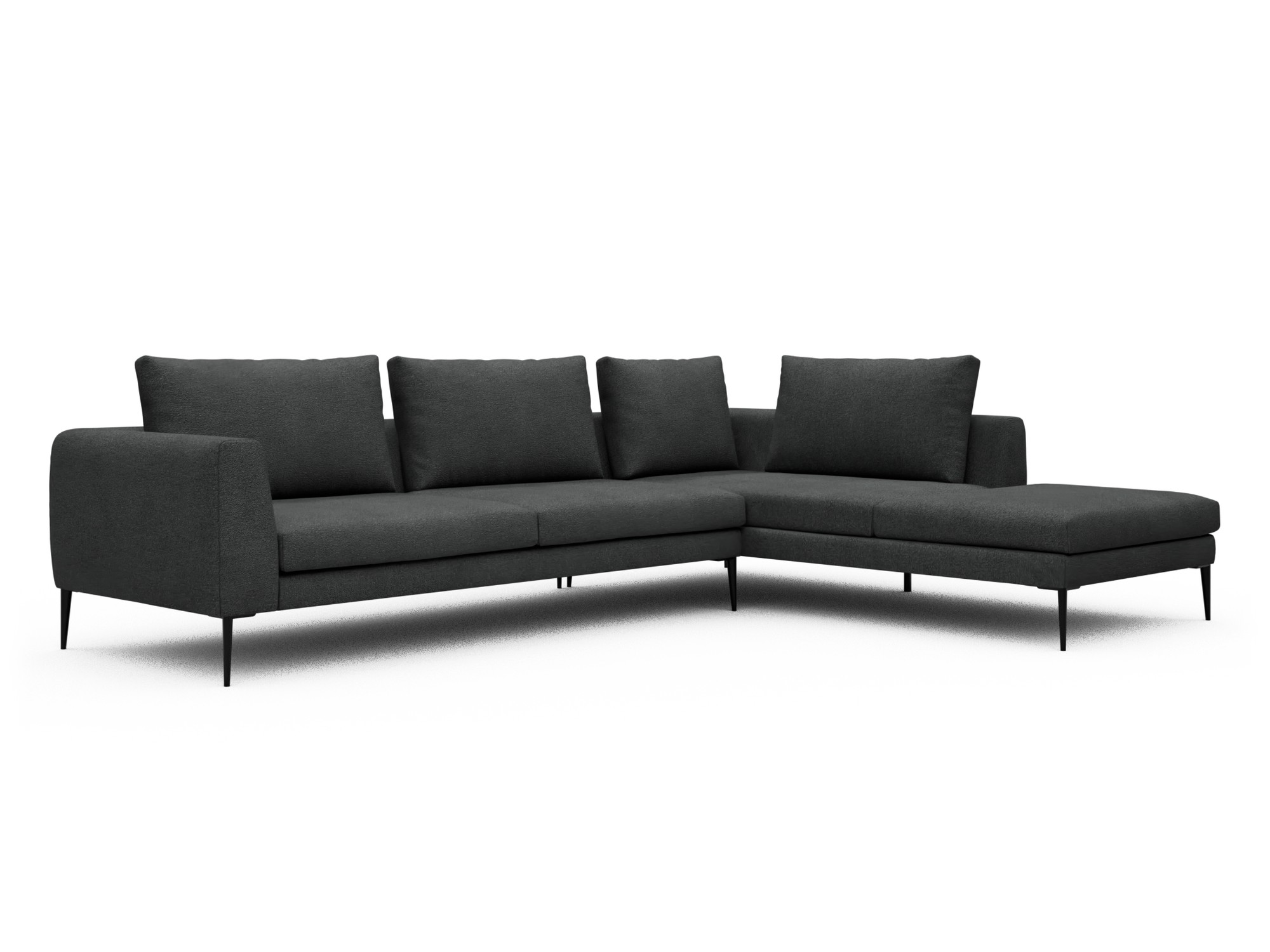 Skandi Home Ecksofa Paul Relax-Ecke rechts mit 3-Sitzer Boucle-Charcoal moebelfaktor