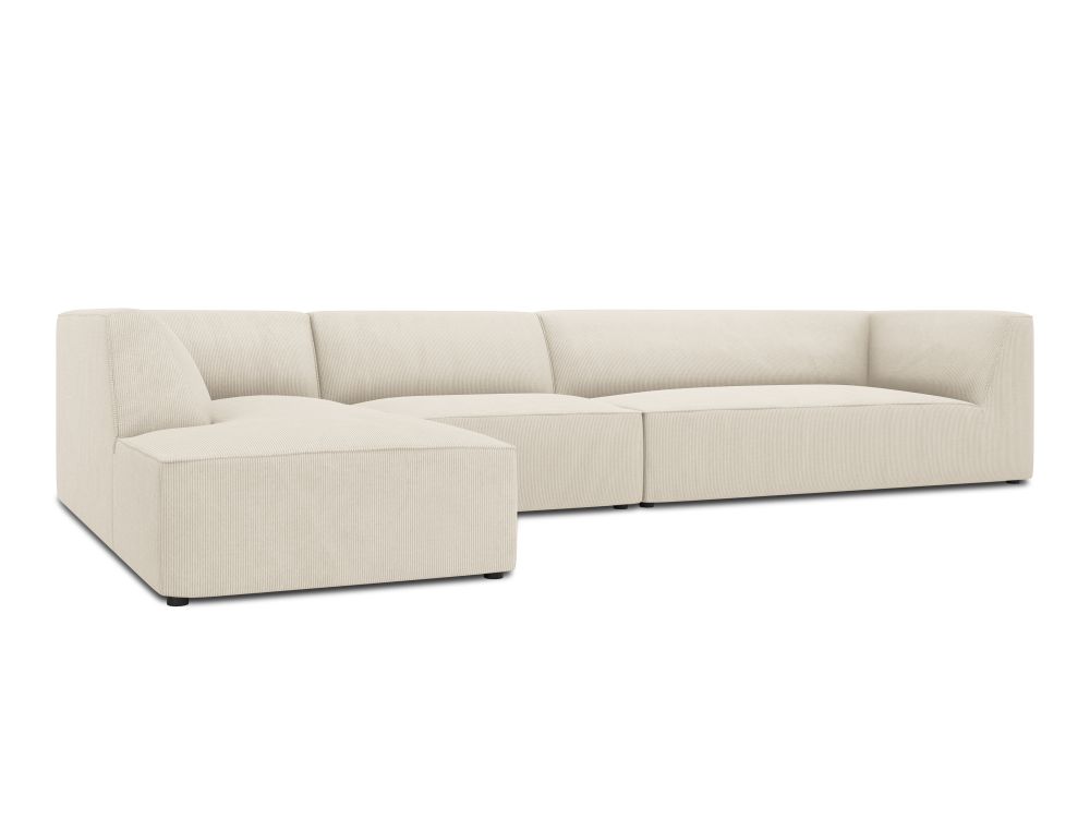 Cosmopolitan Design Ecksofa Siena 5-Sitzer Kord Scala Helles Beige Links