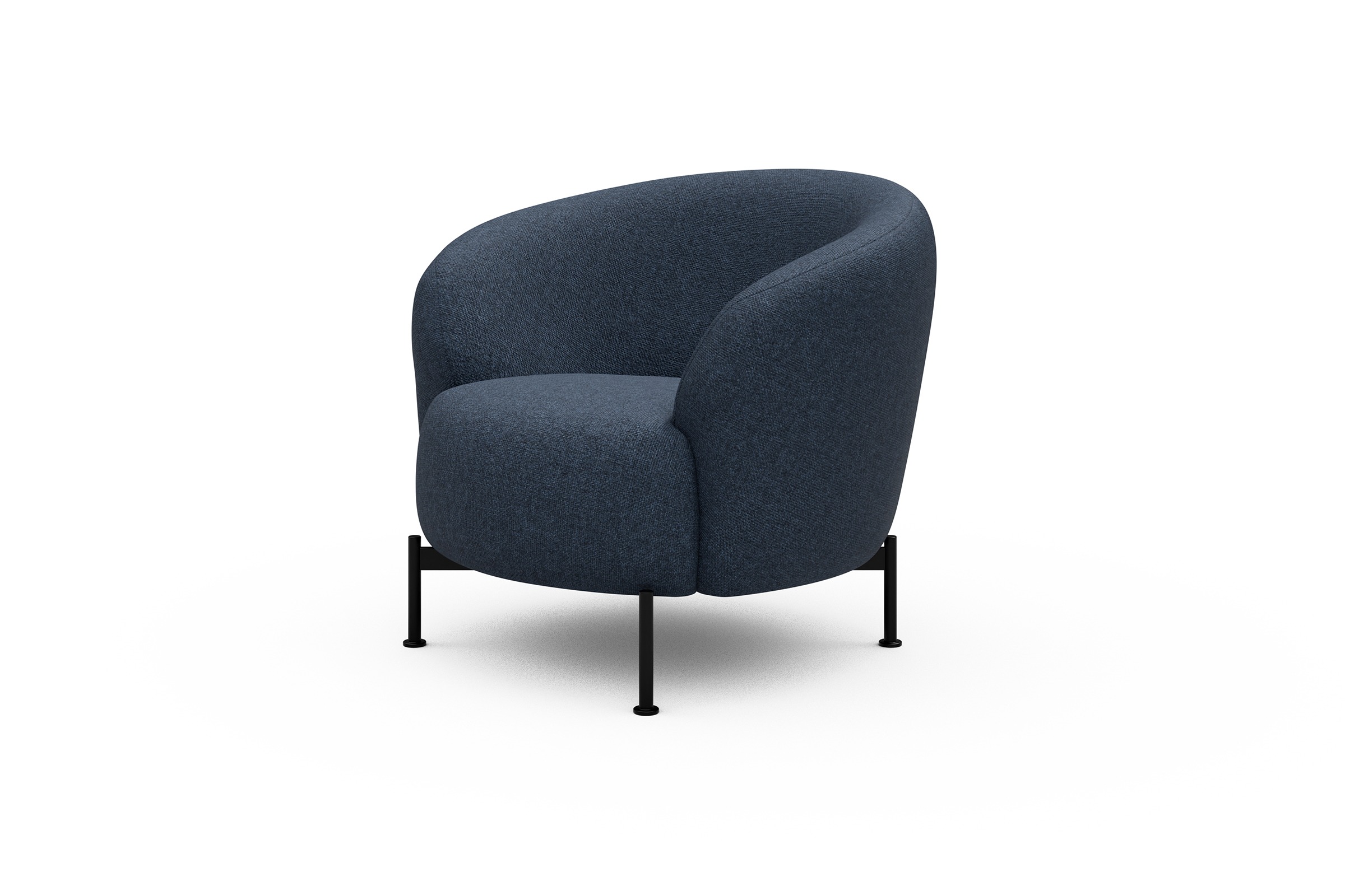 Sessel Ronda X-Metallgestell Schwarz Sama-Deep-Blue