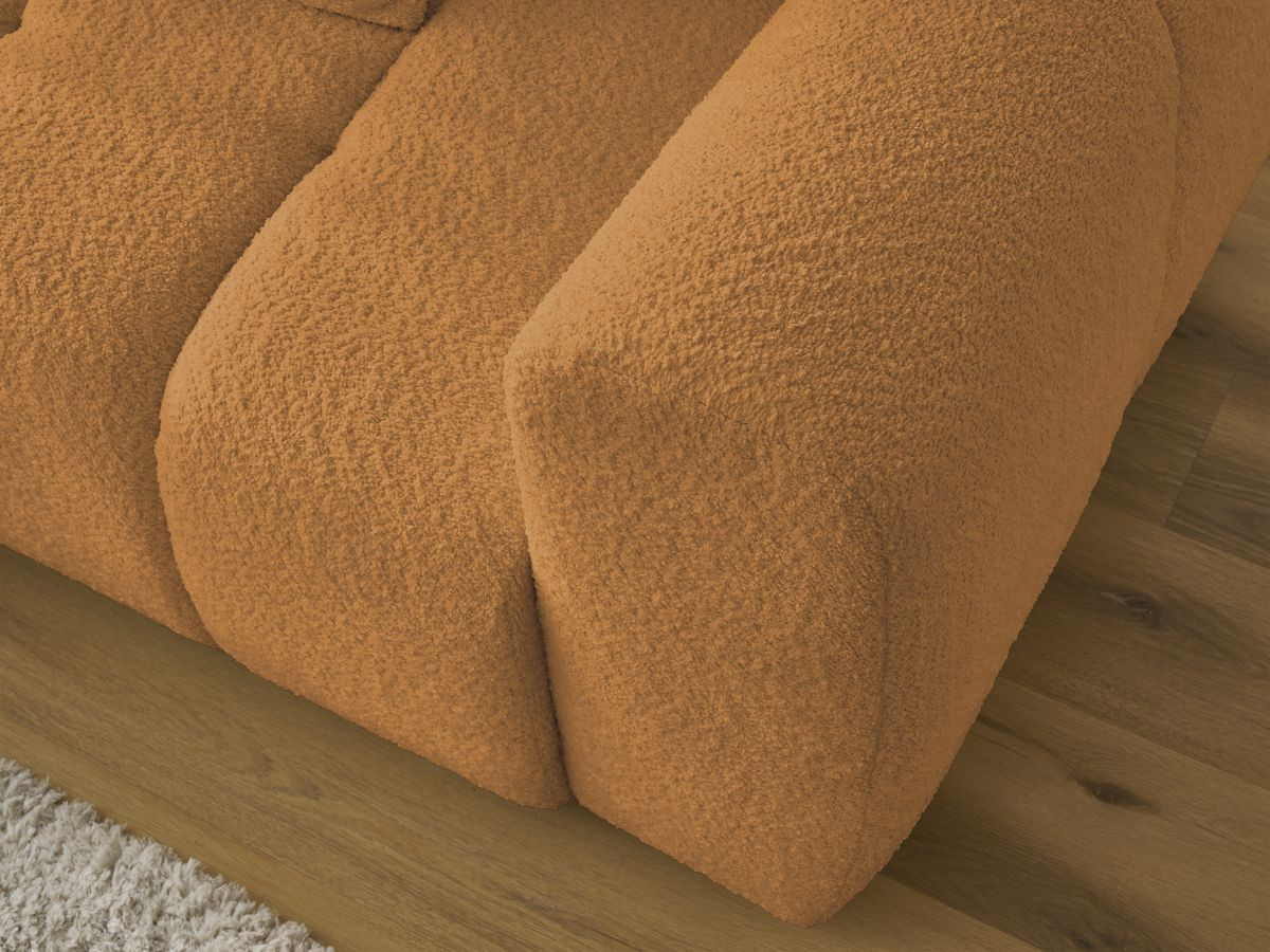Bobochic Roxelane Ecksofa mit Schlaffunktion und Bettkasten 258 × 150 cm Bouclé-Stoff Gelb Ecke links