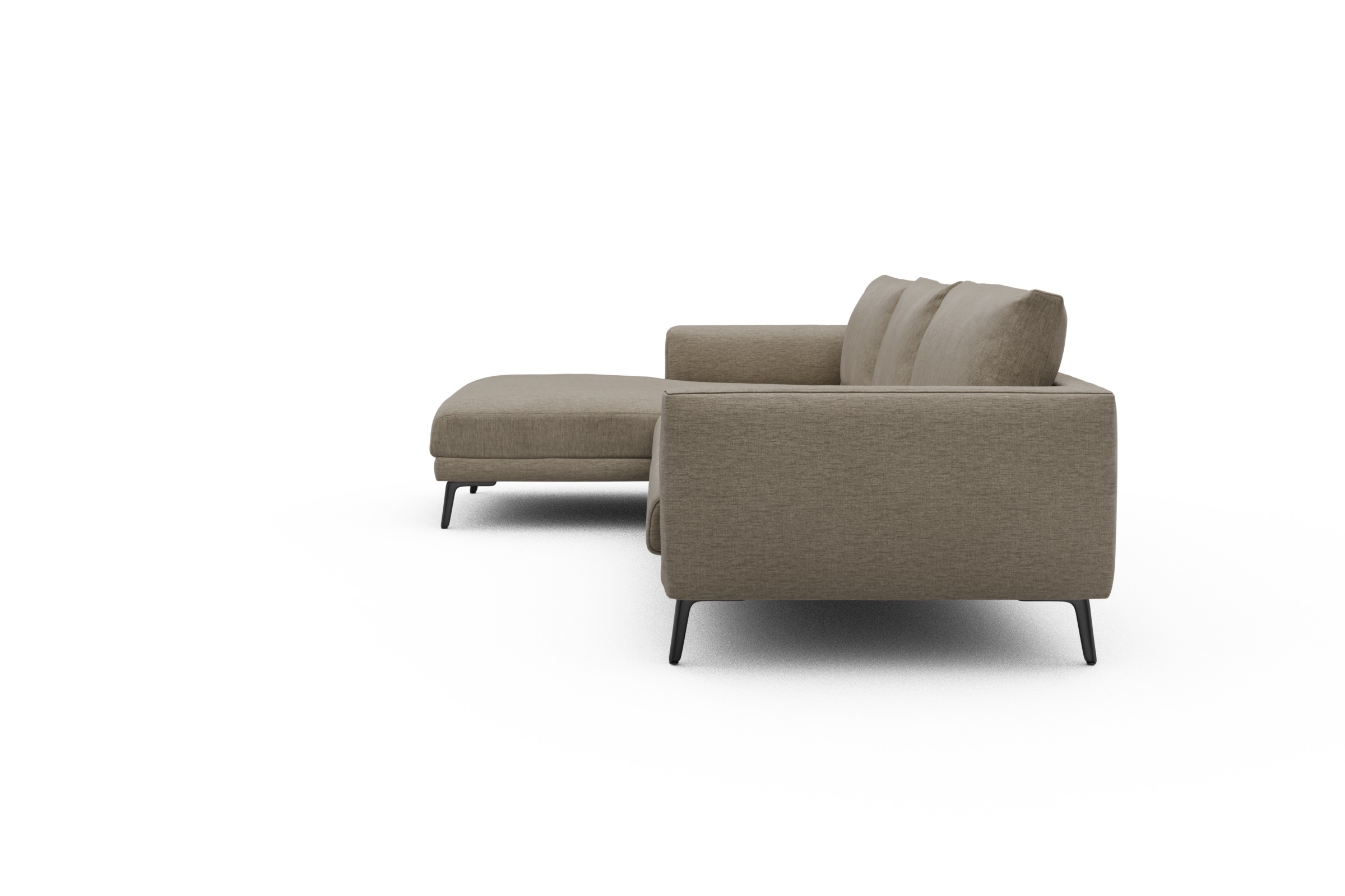 Ecksofa Karl Chaiselongue links mit 2,5-Sitzer Smooth-Belge