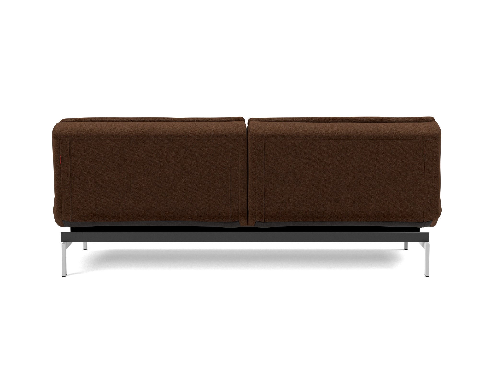 Schlafsofa Dublexo Strukturierter Stoff Taura 359-Cappuccino Beine Chrom