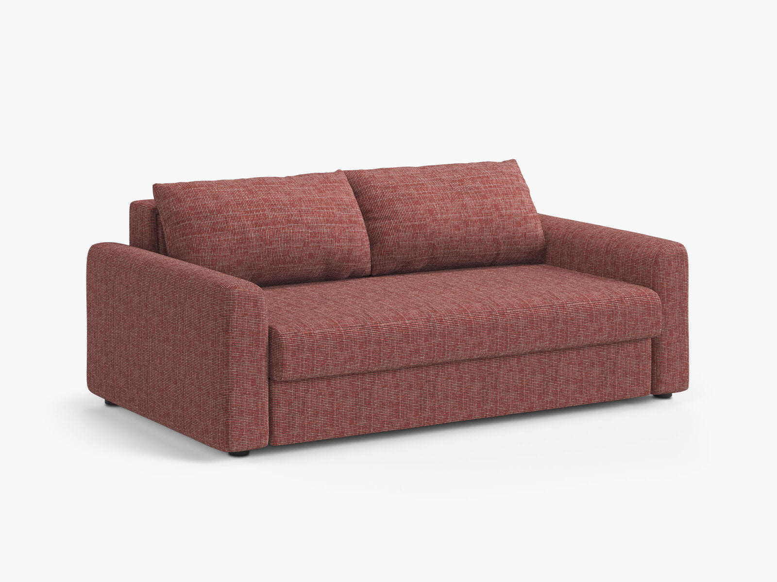 Micadoni Sofa mit Schlaffunktion David 3-Sitzer Strukturierter Stoff Baltimore Rot