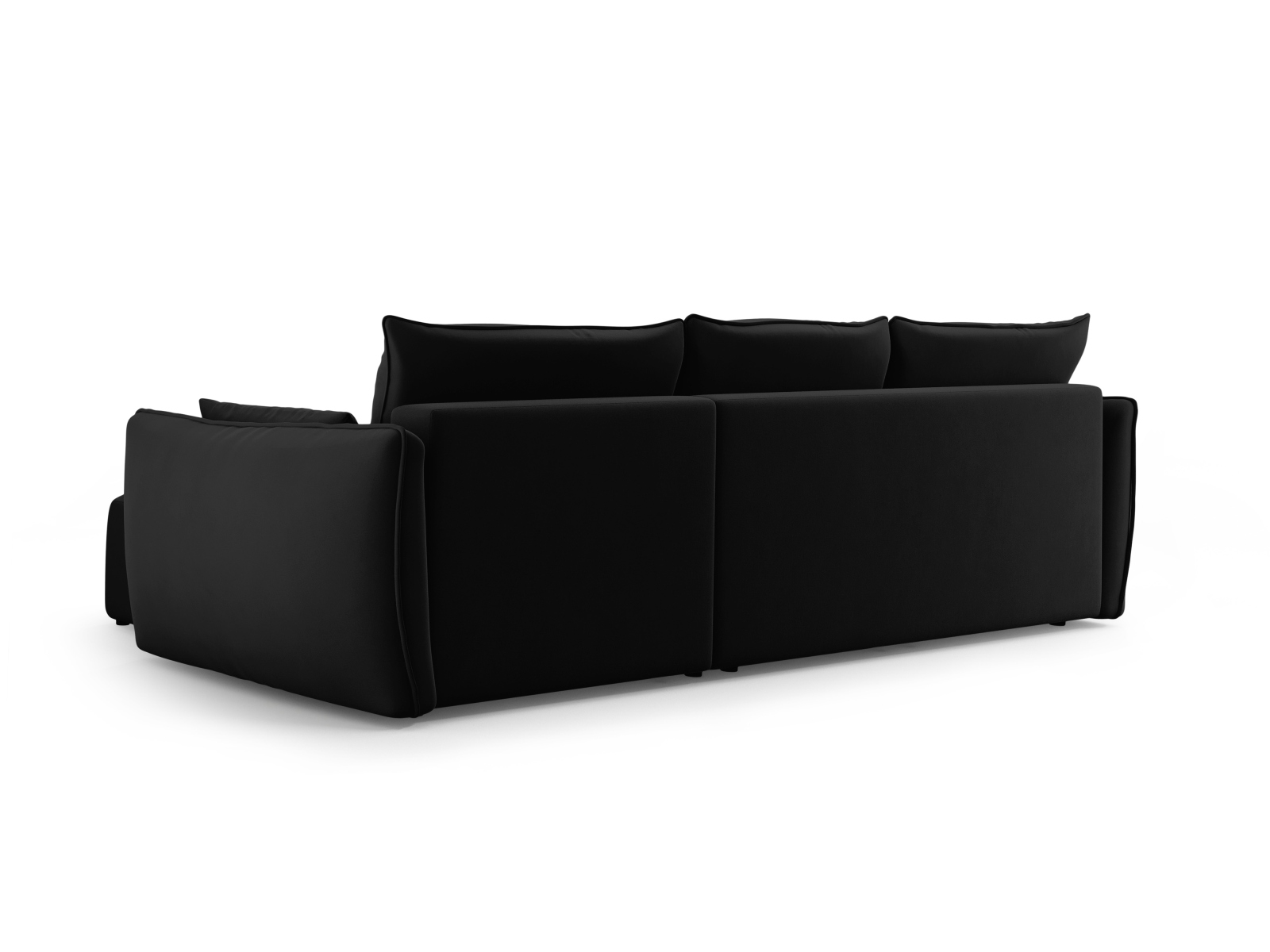 Cosmopolitan Design Ecksofa Matera 4-Sitzer mit Schlaffunktion Samt Salvador Schwarz Links