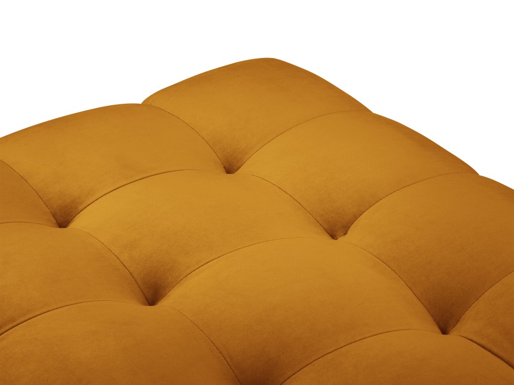Cosmopolitan Design Pouf Bali Samt Bluvel Gelb Beine Gold