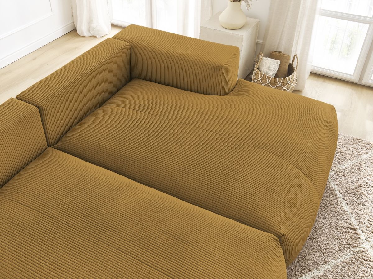 Bobochic Voltaire Sofa 4-Sitzer 248 × 170 cm Cordsamt Gelb