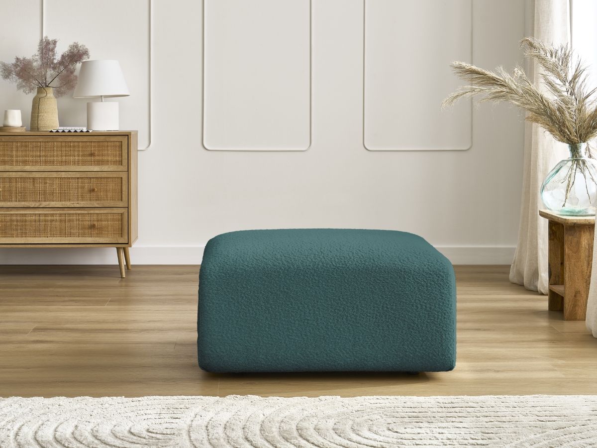 Bobochic Tina Pouf Bouclé-Stoff Hellblau