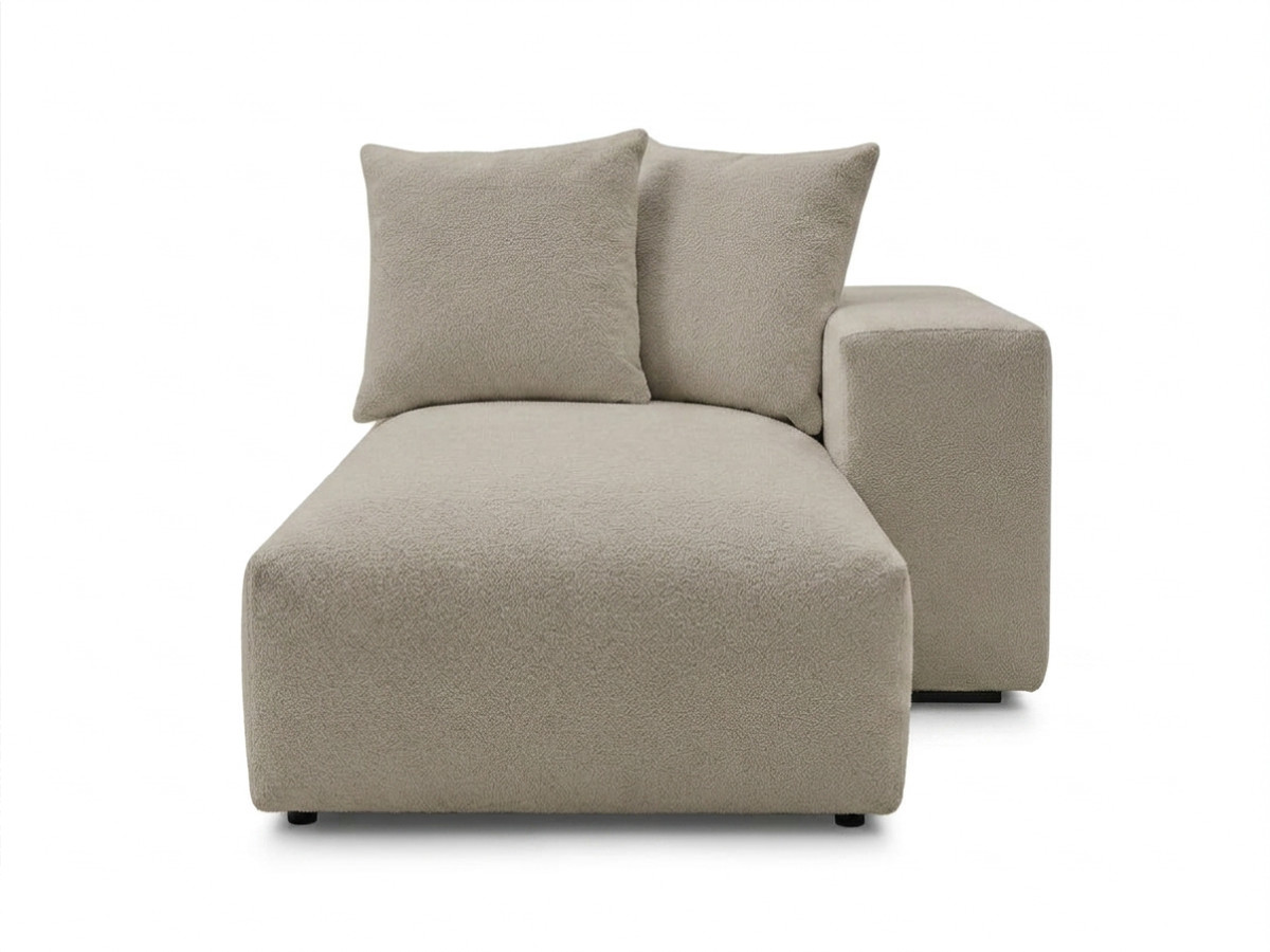 Bobochic Voltaire Méridienne-Modul Melange-Stoff Taupe Ecke rechts