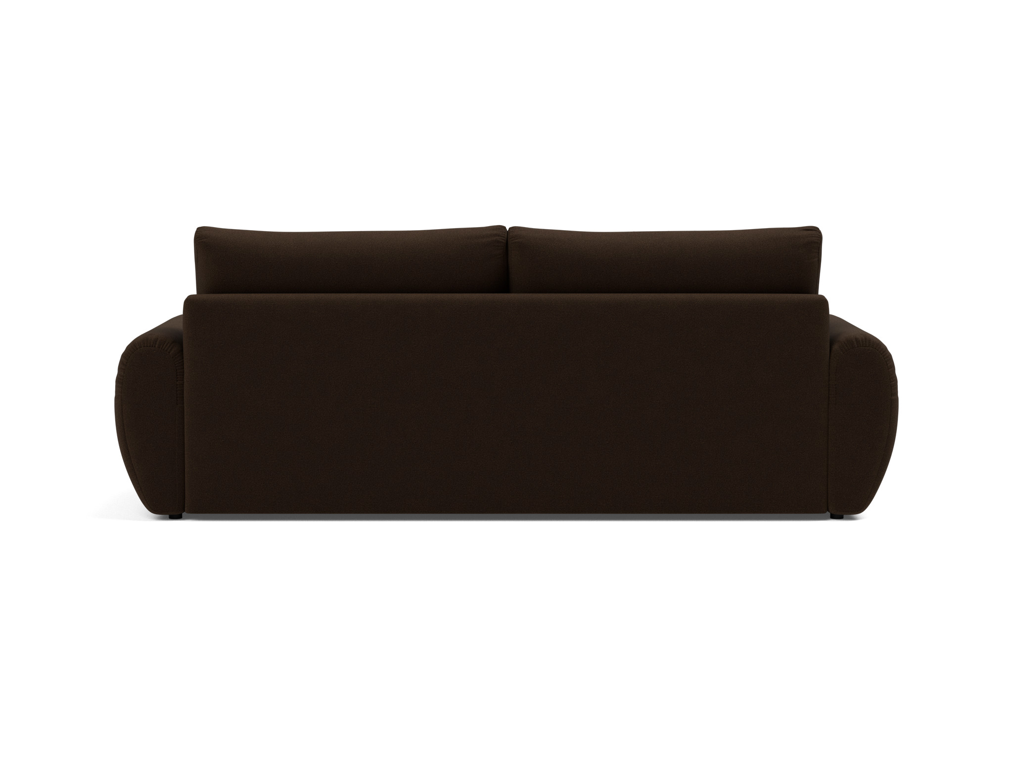 Schlafsofa Norum mit Curve-Armlehnen Strukturierter Stoff Taura 358-Chocco