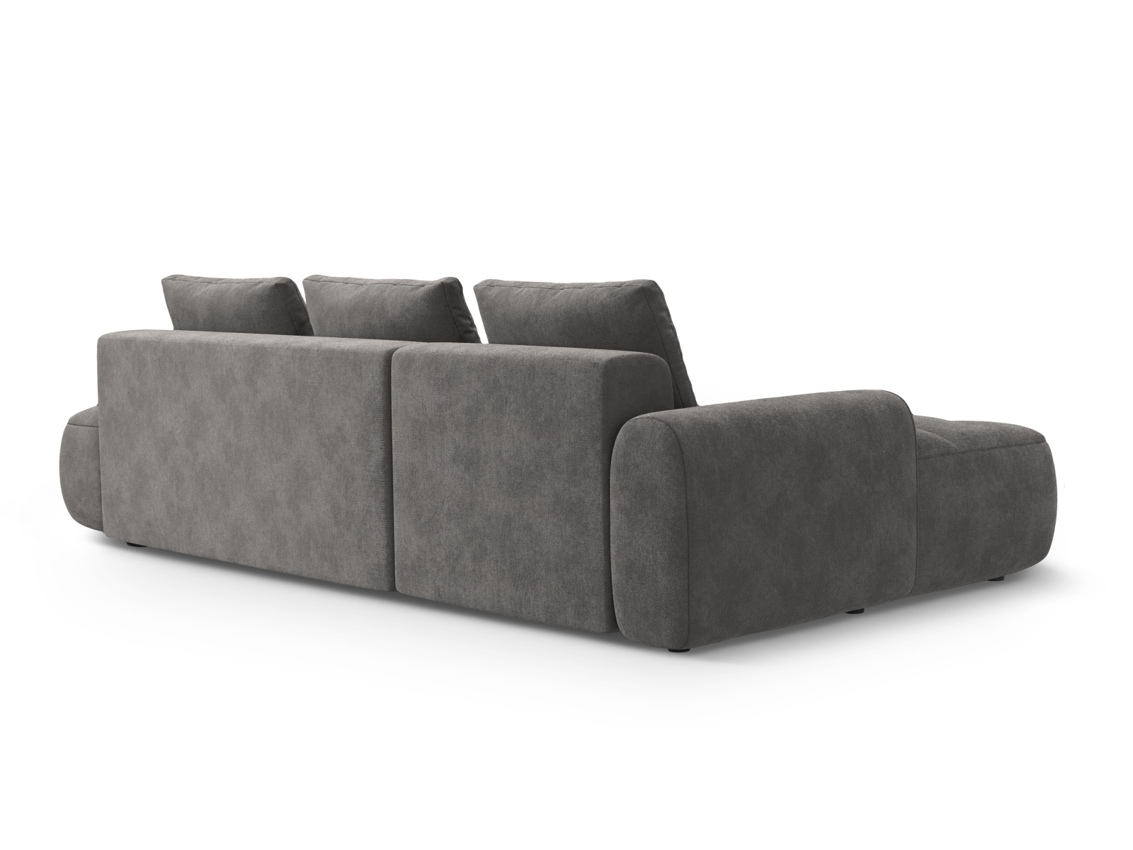 Cosmopolitan Design Ecksofa Linz 3-Sitzer offen mit Schlaffunktion Samt Vogue Grau Links