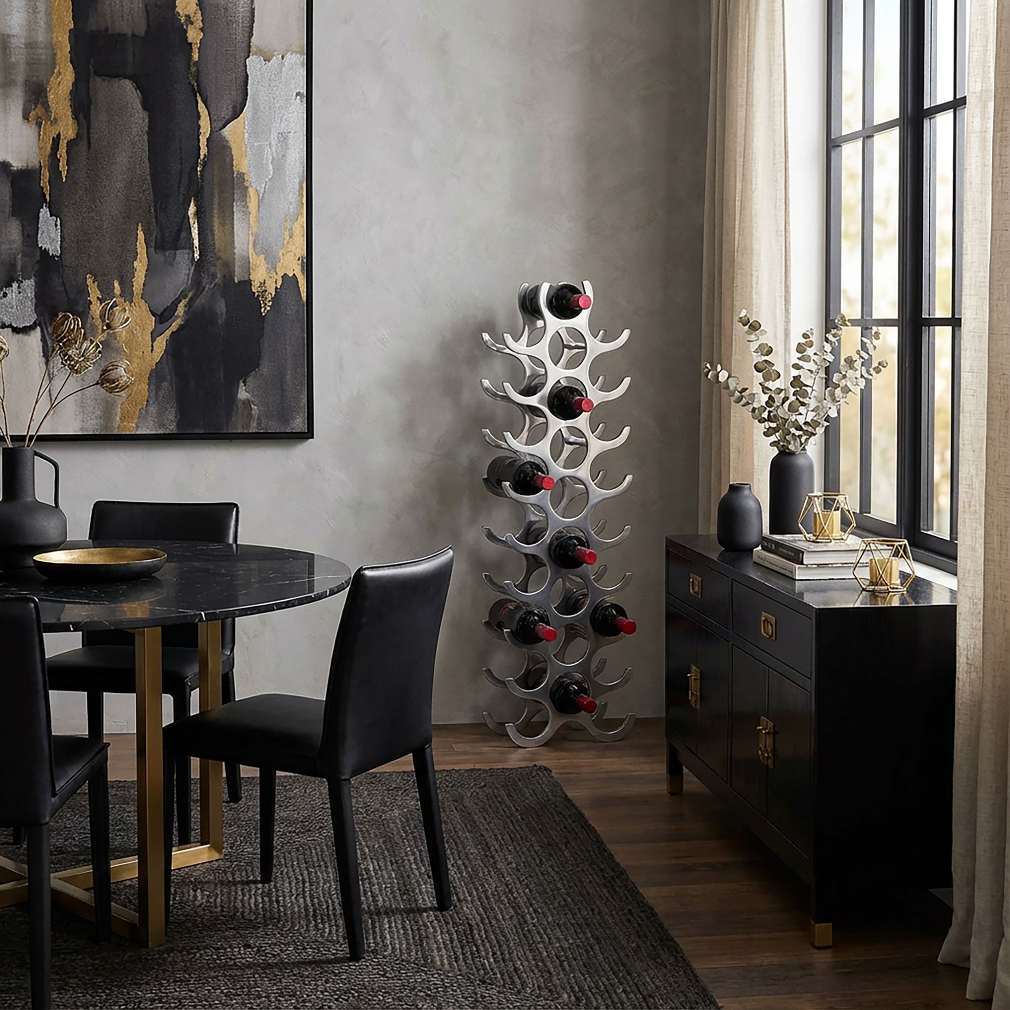 Flaschenregal Vinstra Aluminium Silber 31 × 14 × 98 cm