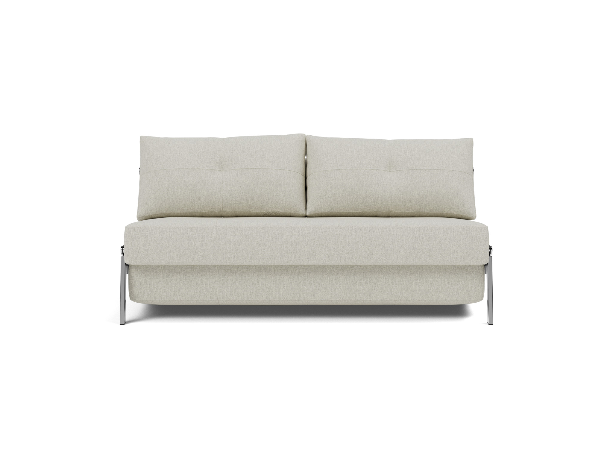 Schlafsofa Cubed 160 Flachgewebe Mixed Dance 527-Natural Beine Chrom