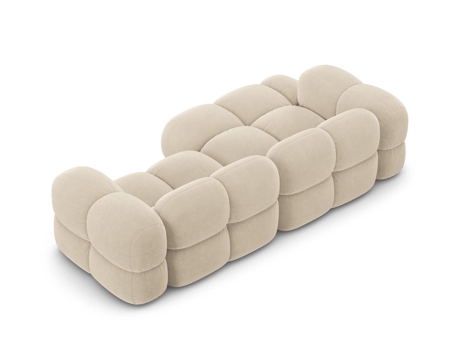 Cosmopolitan Design Ecksofa Loretto 3-Sitzer Samt Vogue Helles Beige Links