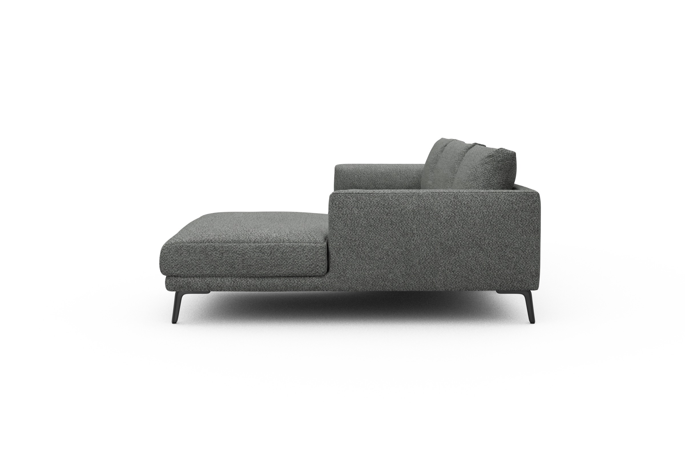 Ecksofa Karl Chaiselongue rechts mit 2,5-Sitzer Vanora-Warm-Grey