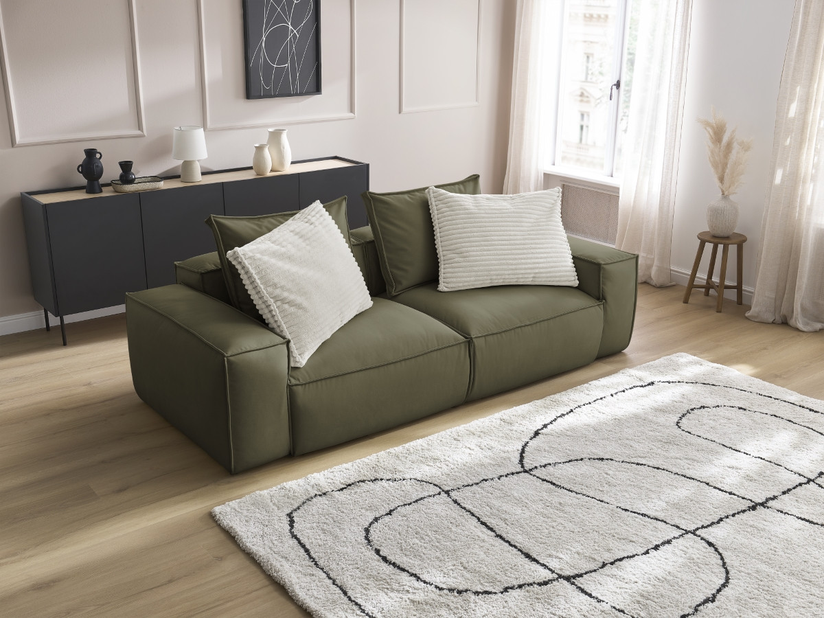 Bobochic Boheme Sofa 3-Sitzer Kunstleder Grün