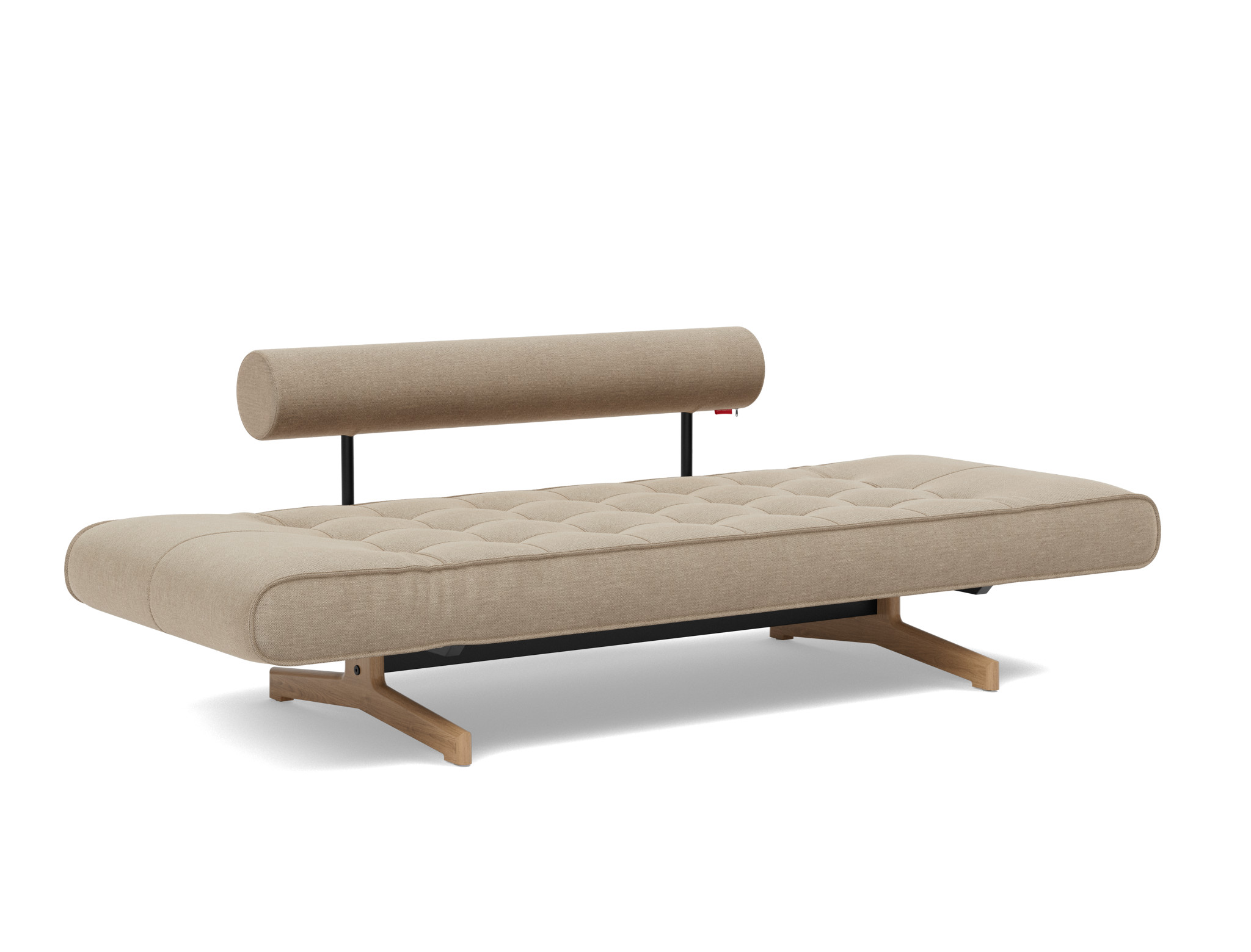 Tagesbett Ghia Flachgewebe Phobos 587-Mocha Beine Eiche