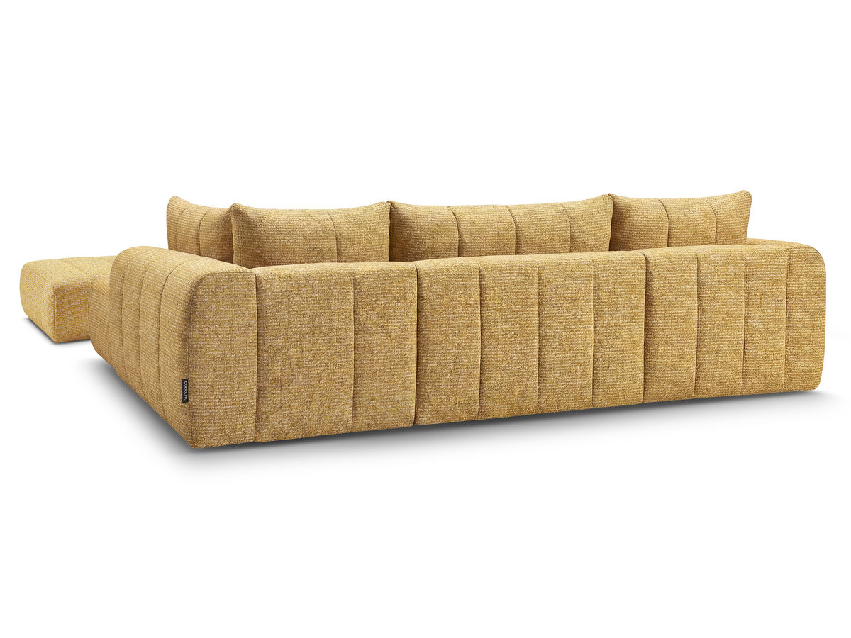 Bobochic Nesty Wohnlandschaft mit Pouf Melange-Stoff Gelb Ecke links