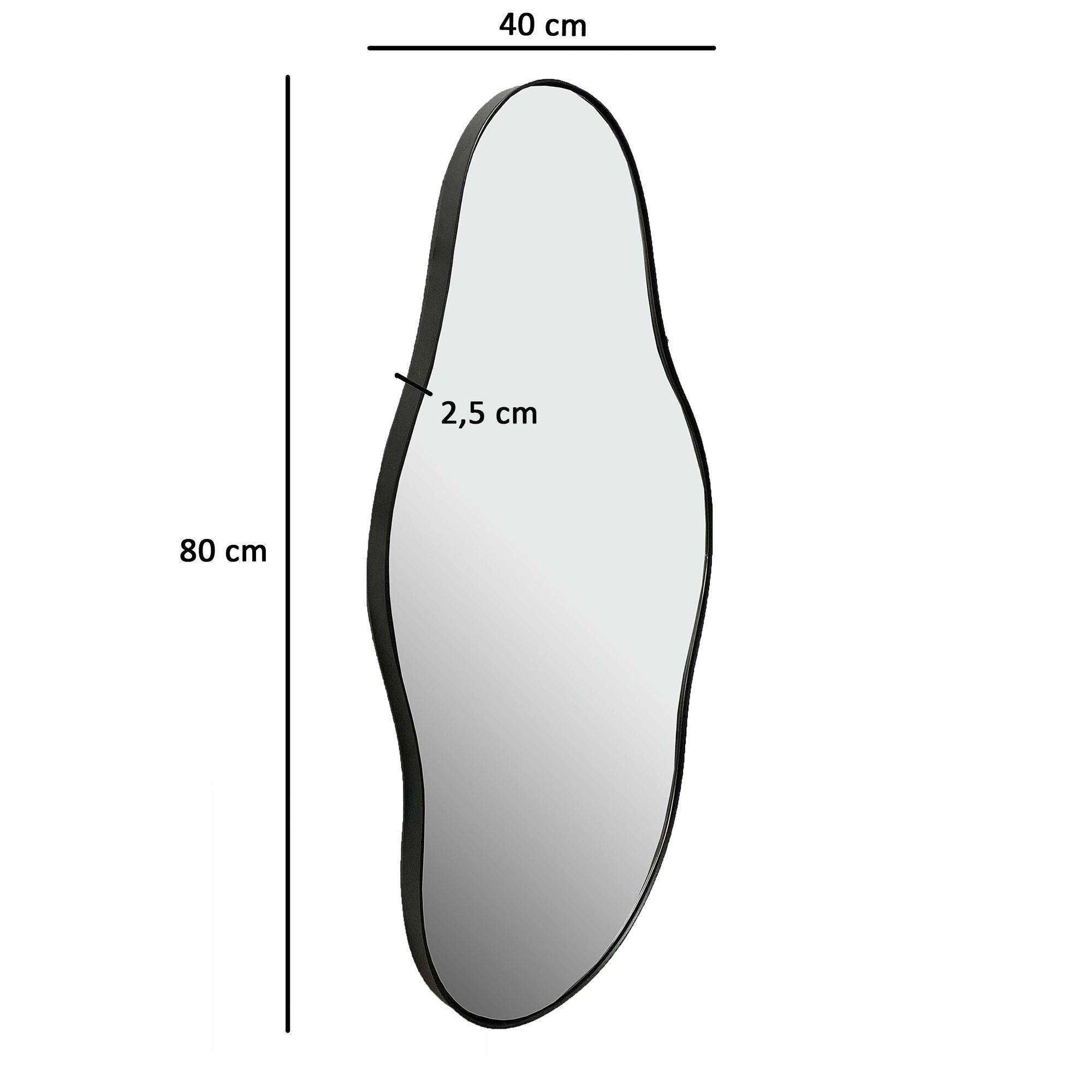 Wandspiegel Havdhem Schwarz 40 × 2,5 × 80 cm