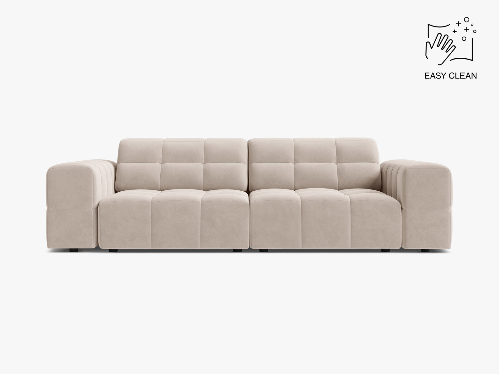 Micadoni Sofa Jennifer 3-Sitzer Samt Venus Helles Beige