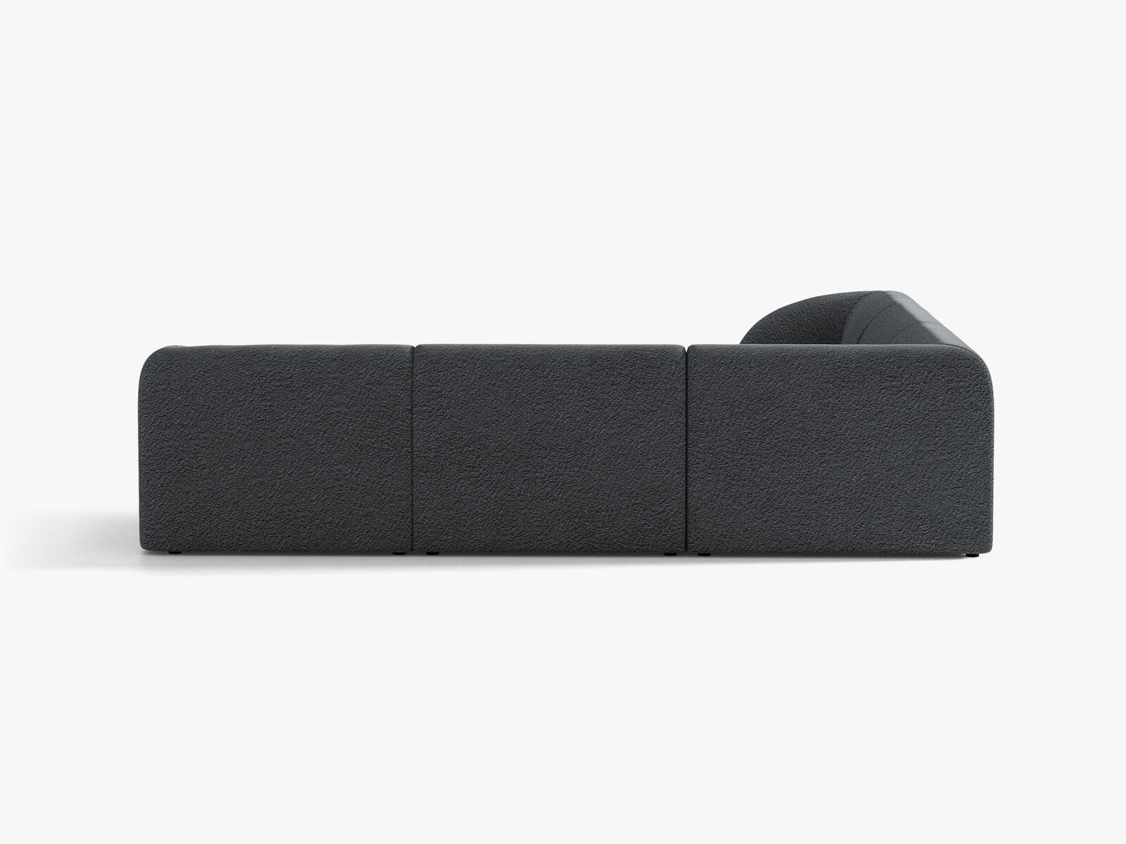 Micadoni 5-Sitzer Symmetrisches Ecksofa Miley Boucle Baloo Dunkelgrau