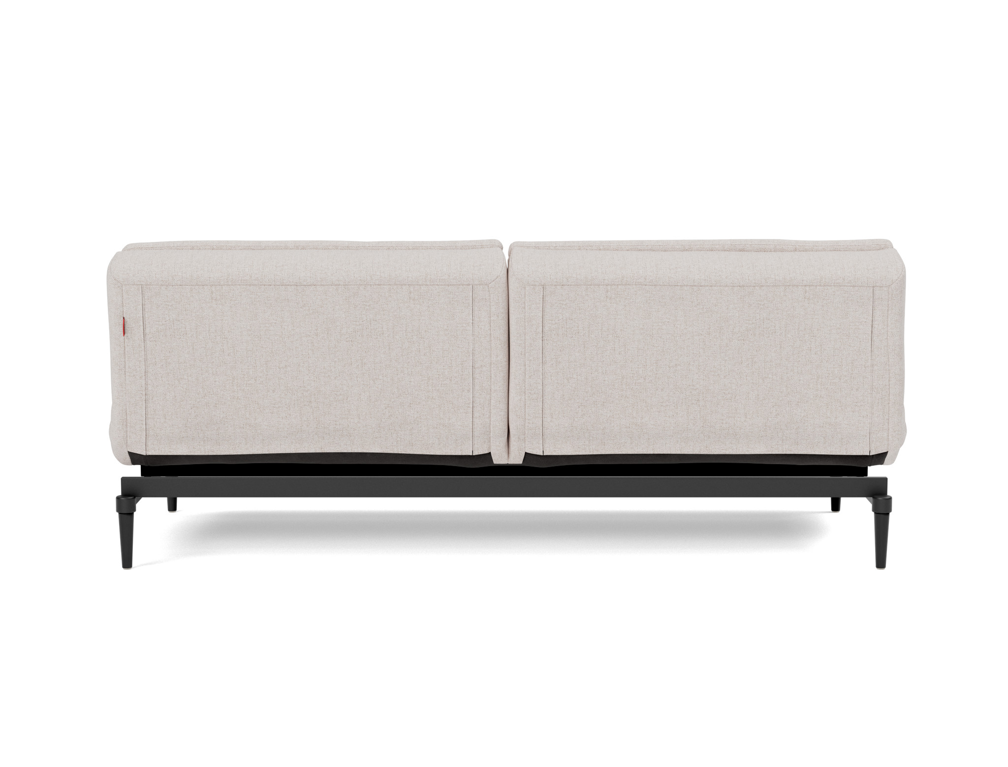 Schlafsofa Dublexo Strukturierter Stoff Weda 300-Weda-Sand Beine Styletto Eiche schwarz