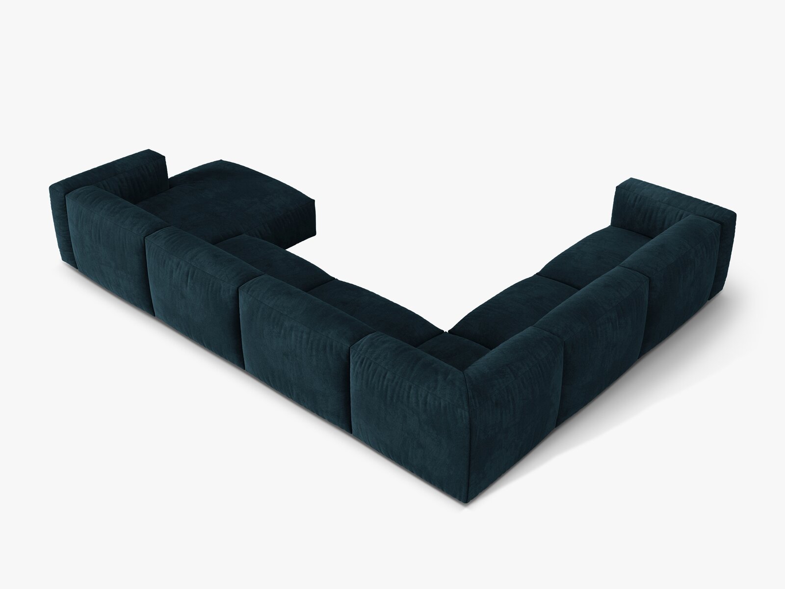 Micadoni modulares Ecksofa XL Martina 6-Sitzer Links Samt Vogue Dunkel Petrol