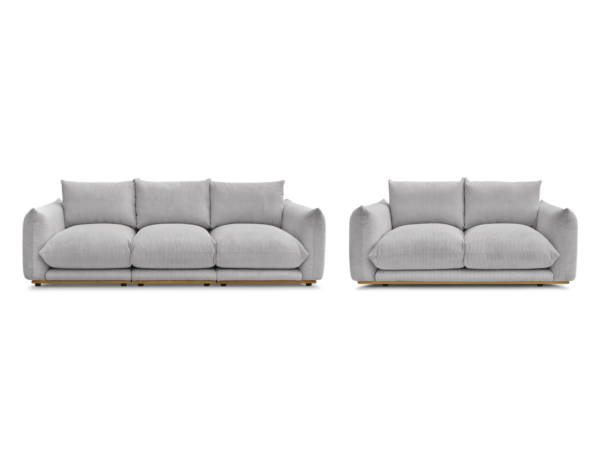 Bobochic Ernest Sofa 5-Sitzer Cordsamt Hellgrau