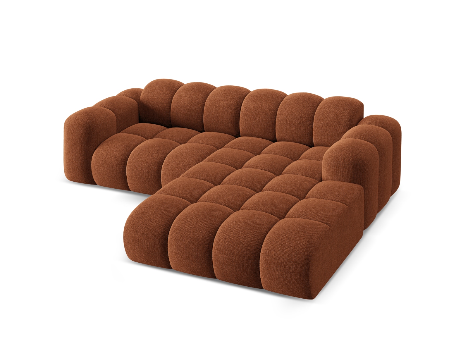 Cosmopolitan Design Ecksofa Treno 3-Sitzer Chenille Eden Ziegel Rechts