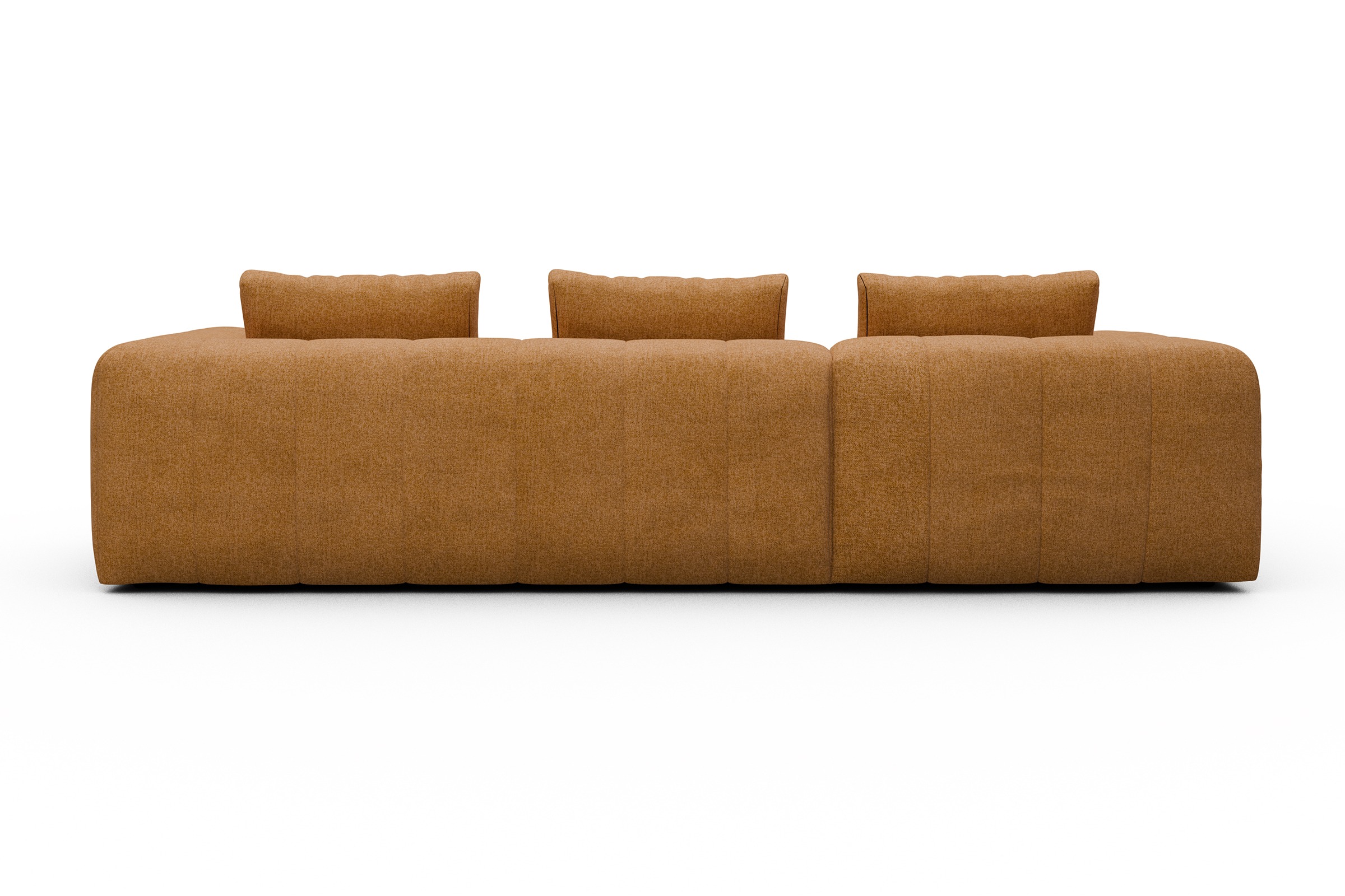 Ecksofa Hugo 2,5-Sitzer Armlehne rechts mit Chaiselongue Casone-Warm-Yellow