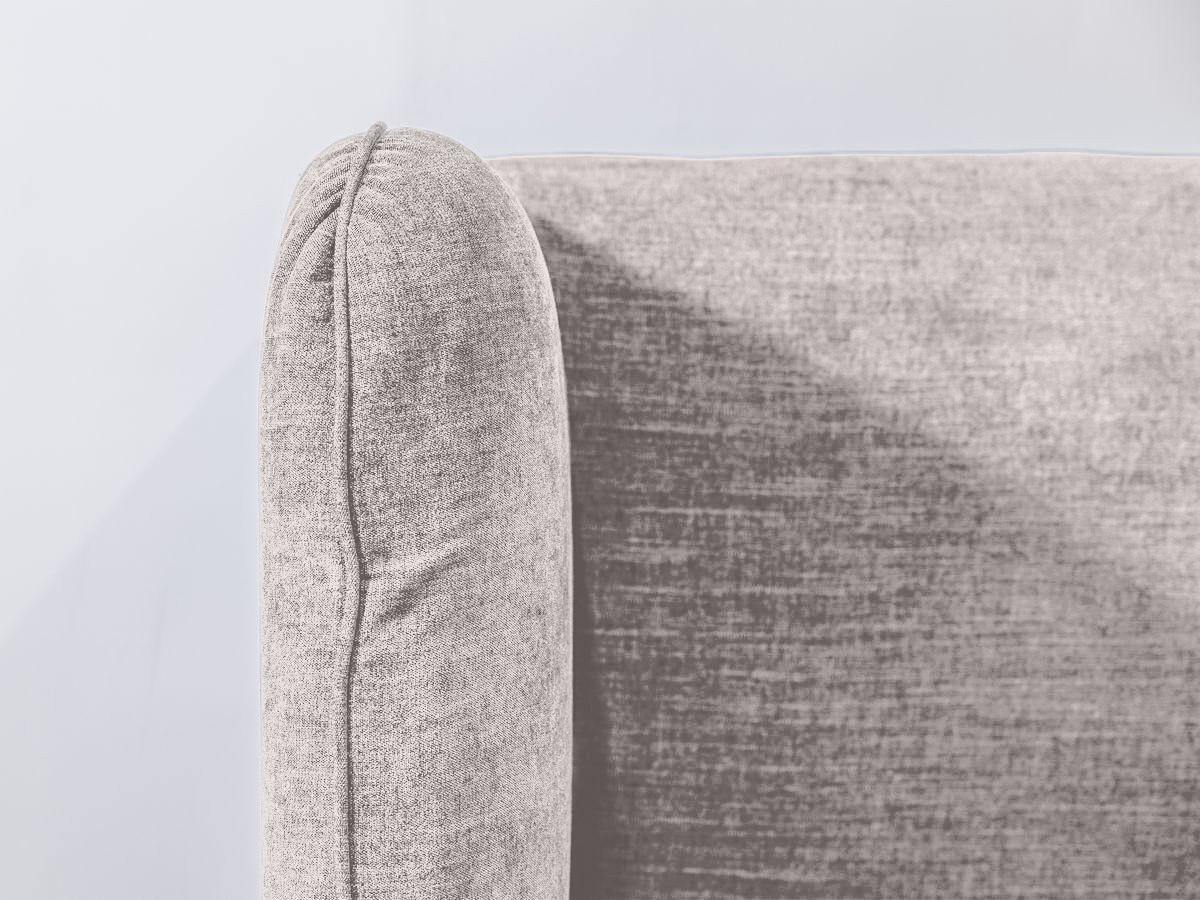 Bobochic Louise Polsterbett mit Bettkasten Stoff Beige, Liegefläche 160 × 200 cm