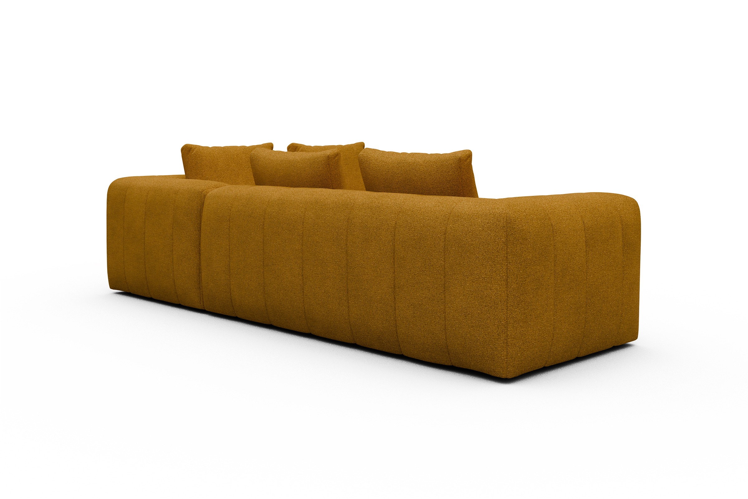 Ecksofa Hugo 2x 2,5-Sitzer Armlehne links Boucle-Ochre
