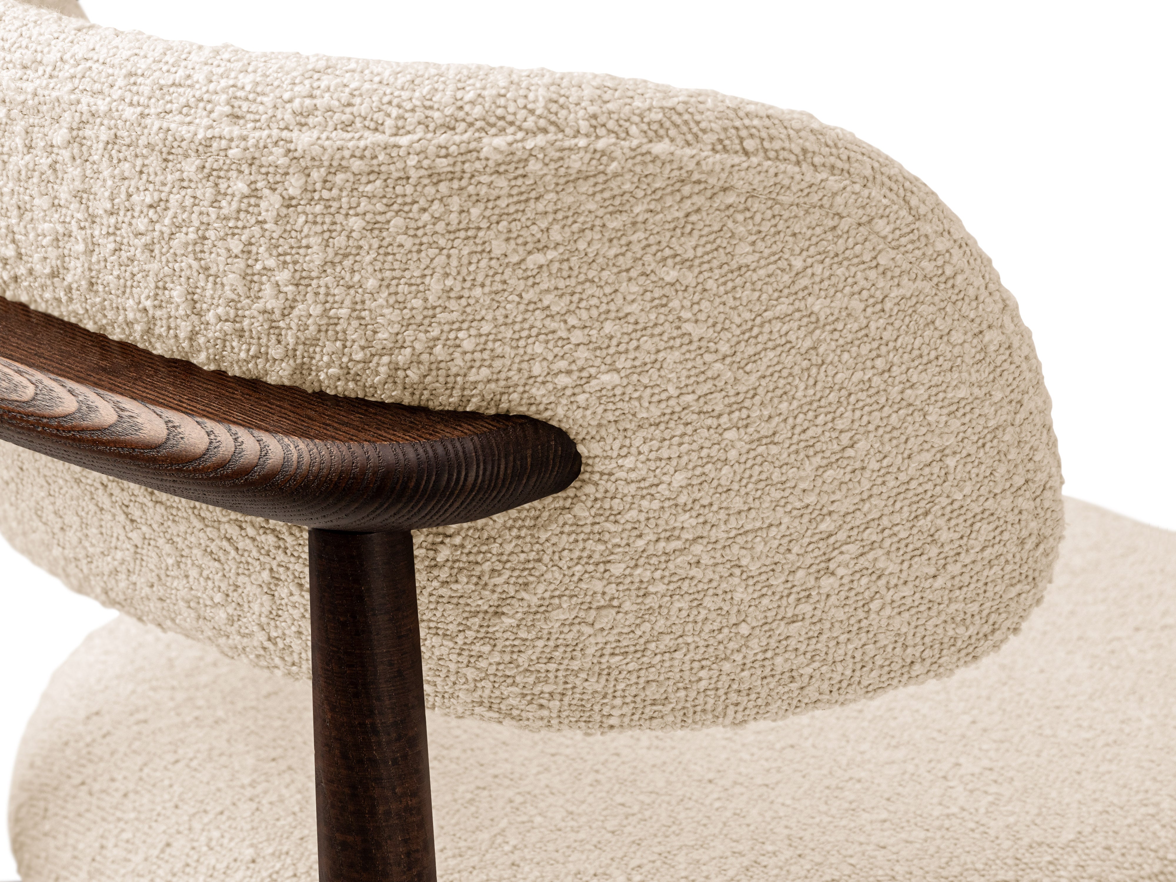 Micadoni Stuhl Evan Boucle Baloo Beige Nussbaum