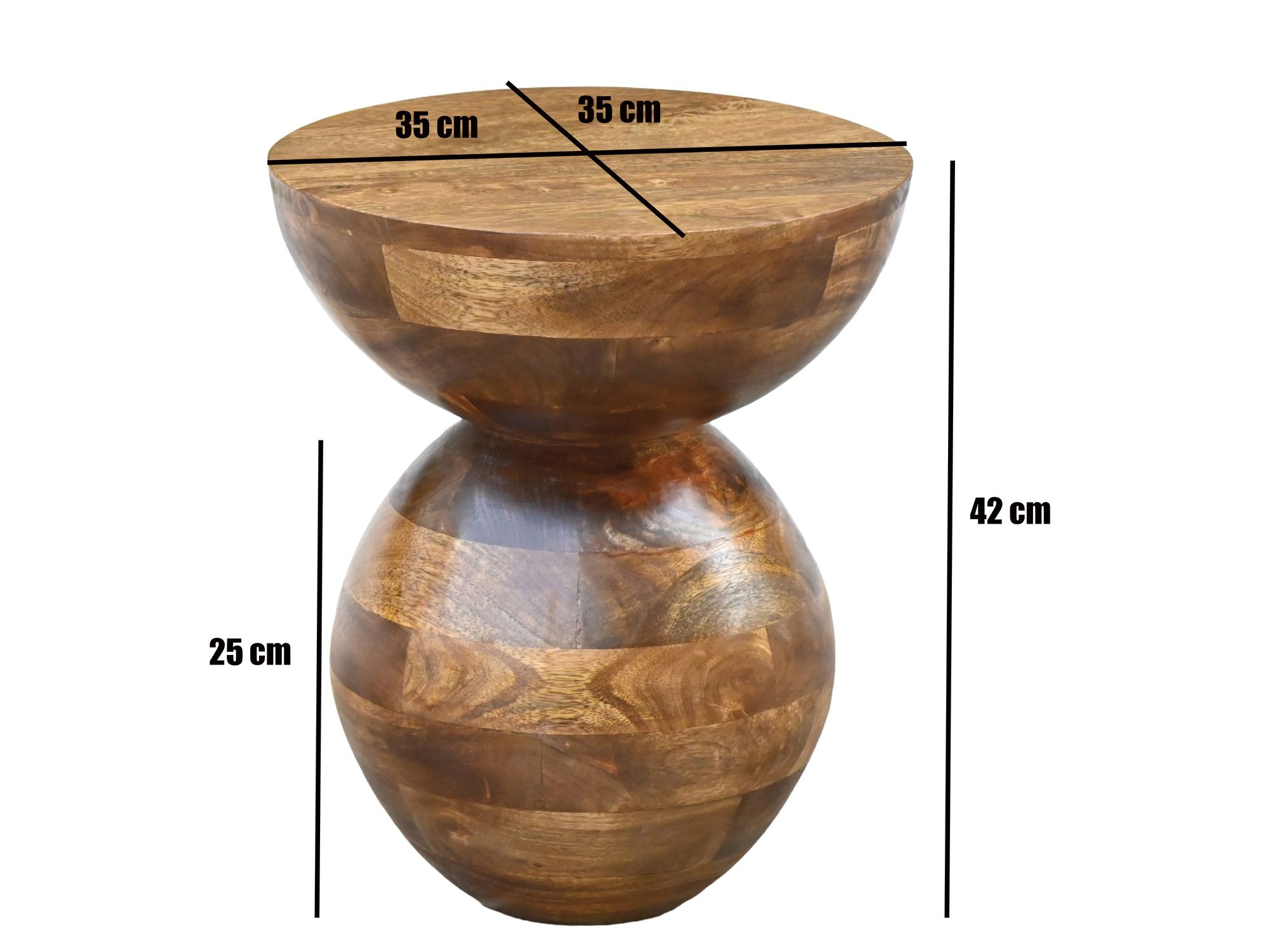 Beistelltisch Rakvag Mango Massivholz Ø 35 cm