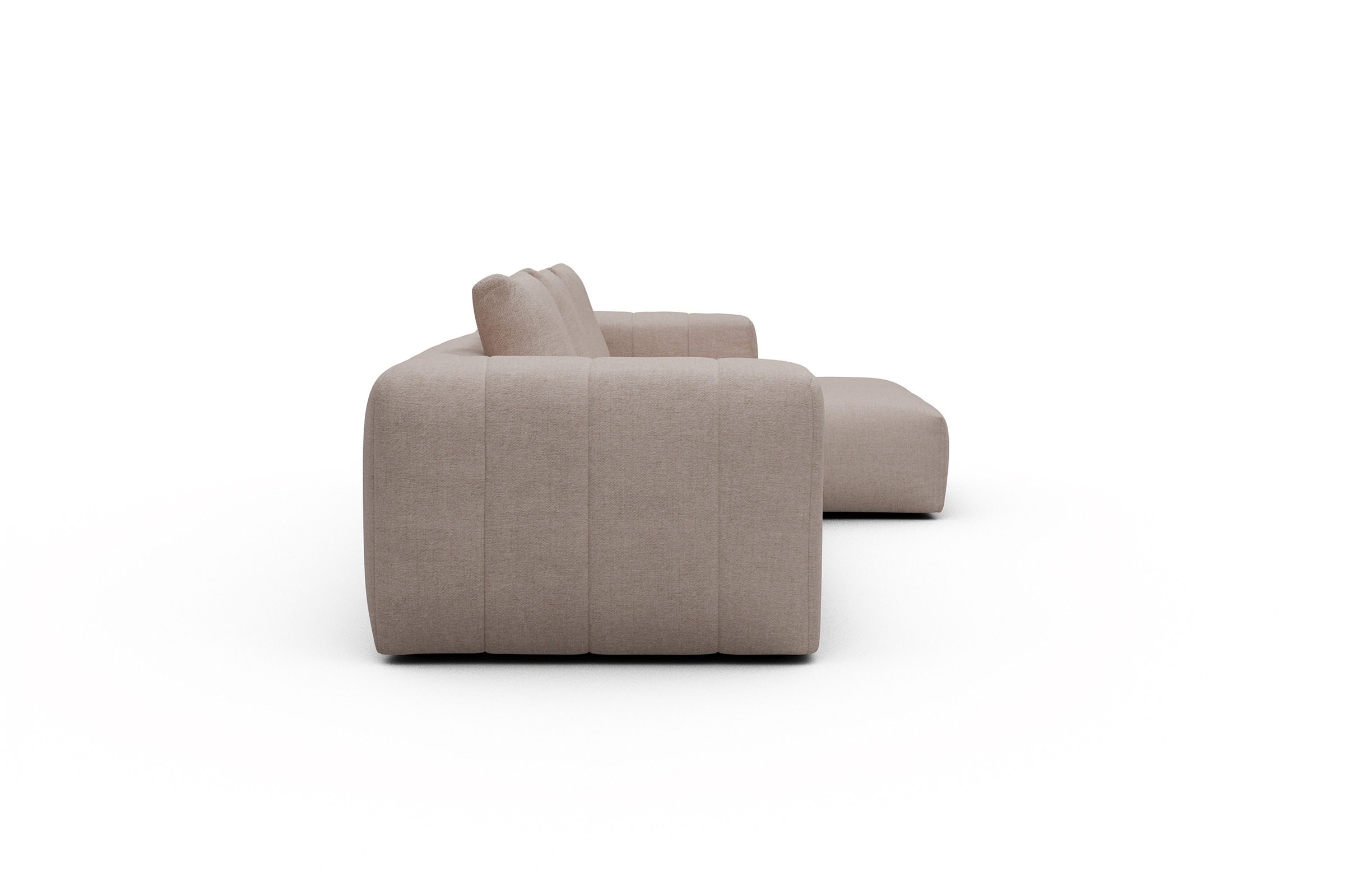 Ecksofa Hugo 2,5-Sitzer Armlehne links mit Chaiselongue Weda-Sand