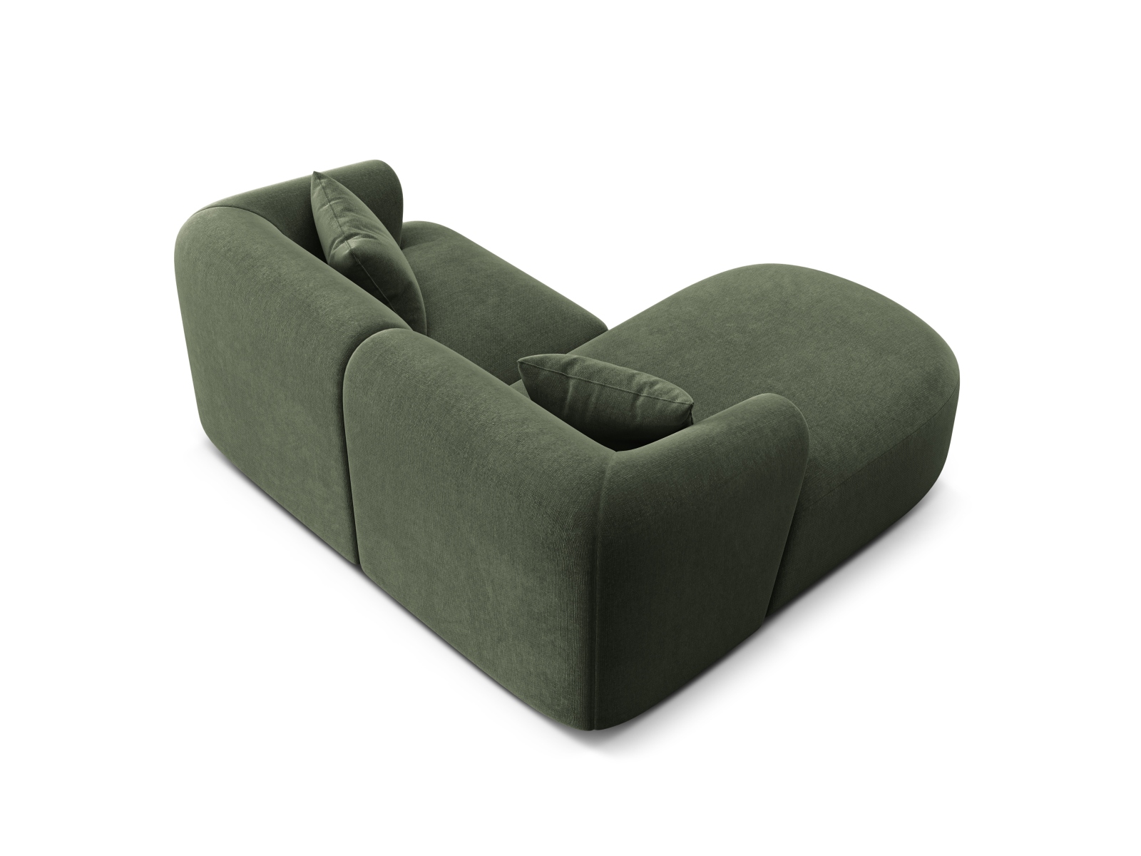 Cosmopolitan Design Ecksofa Campi 3-Sitzer Samt Vogue Grün Links