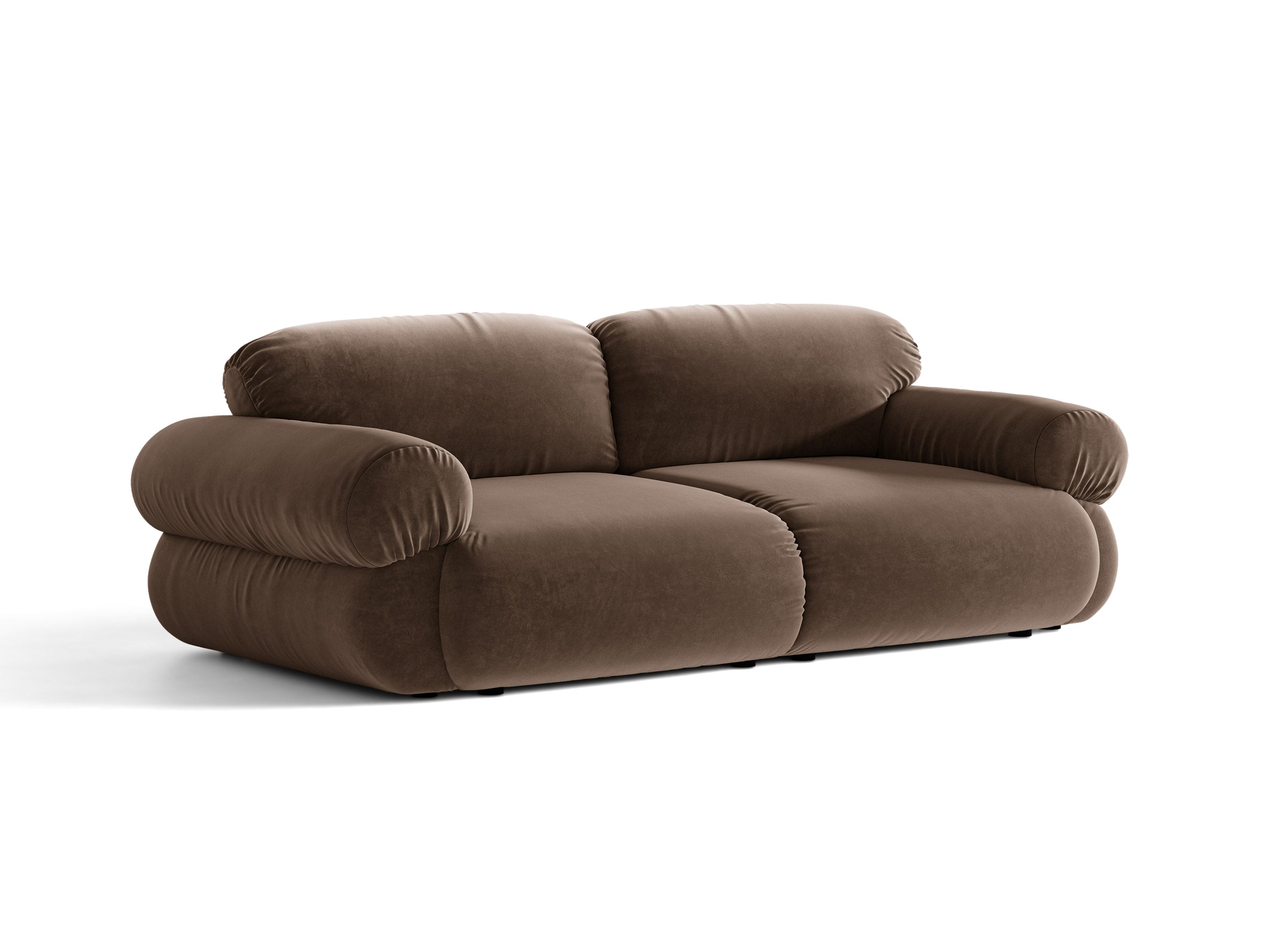 Micadoni Ophelia Sofa 3-Sitzer Samt Salvador Schokolade