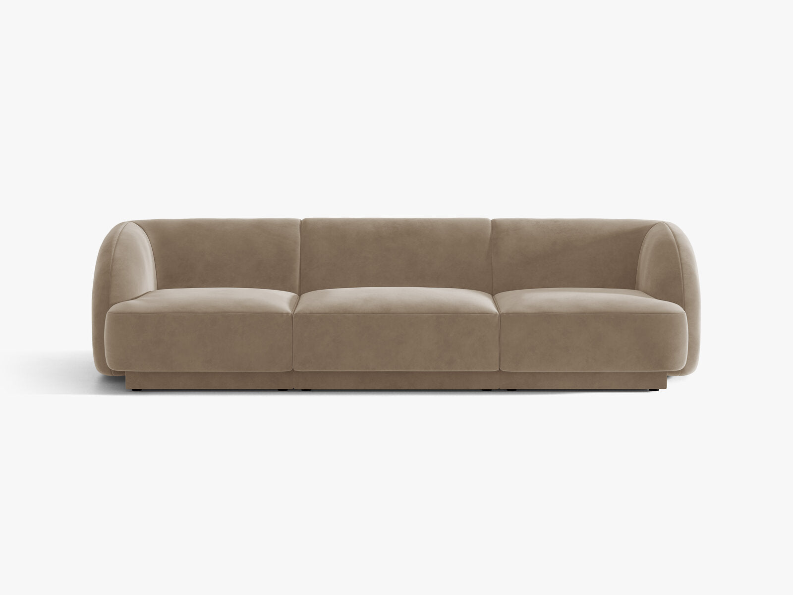 Micadoni Sofa Miley 3-Sitzer Samt Bluvel Cappuccino