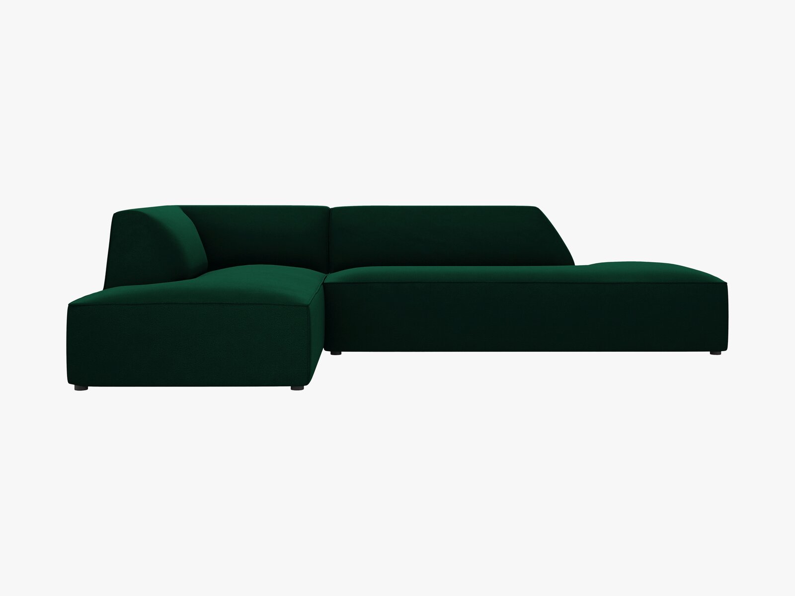 Micadoni Ecksofa Ruby 4-Sitzer Links Samt Salvador Flaschengrün