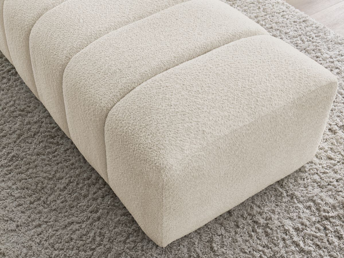 Bobochic Annecy Pouf Bouclé-Stoff Beige