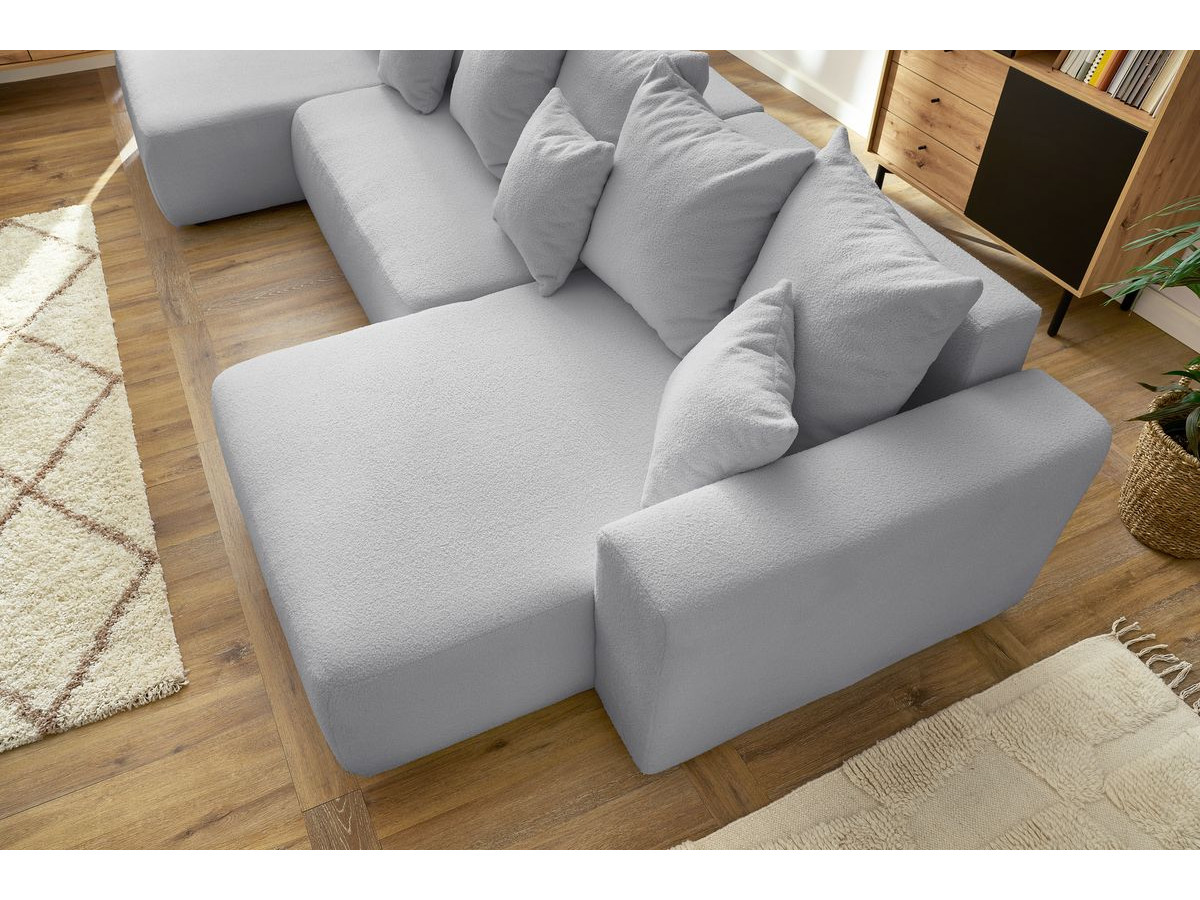 Bobochic Envy Wohnlandschaft Bouclé-Stoff Hellgrau