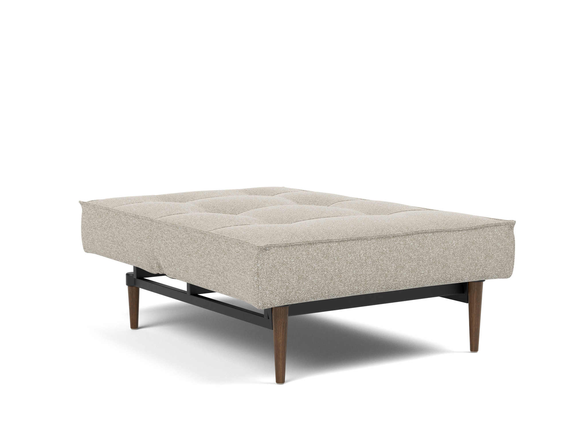 Sessel Splitback Boucle Skandi 539-Beige Beine Styletto Eiche dunkel