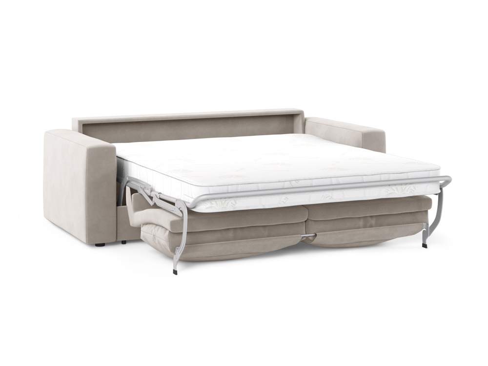 Cosmopolitan Design Schlafsofa Grena 3-Sitzer mit Bettkasten Samt Salvador Beige