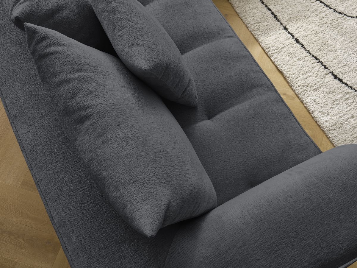 Bobochic Whesley Ecksofa Stoff Dunkelgrau Ecke rechts
