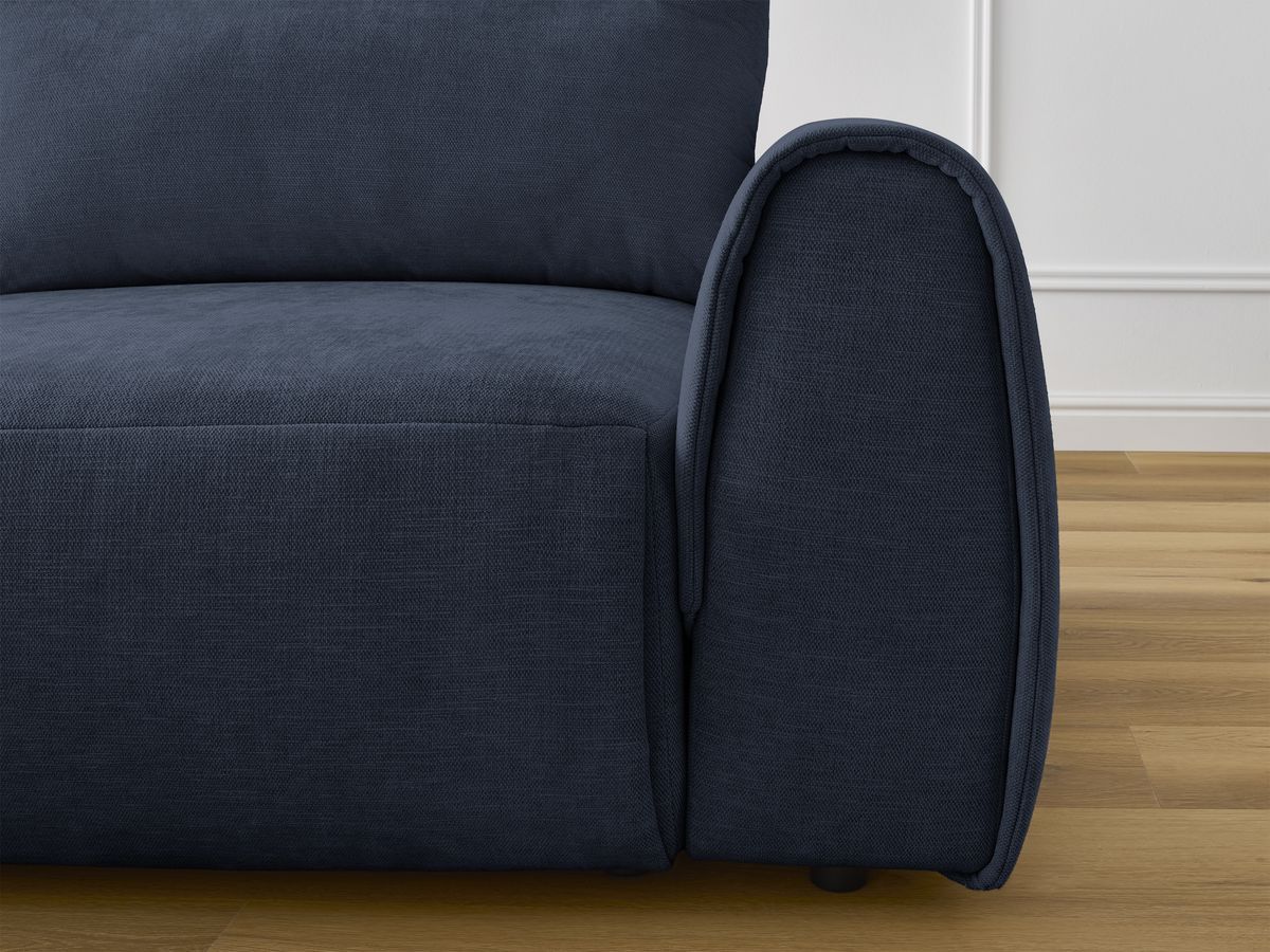 Bobochic Aden Ecksofa 246 × 152 cm Stoff Dunkelblau Ecke links